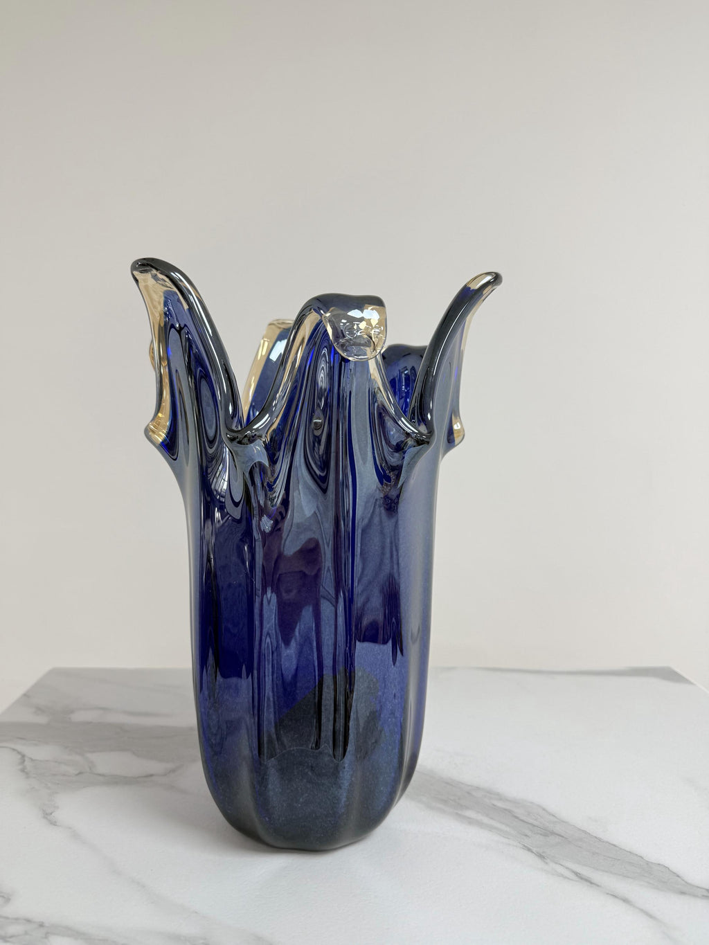 Murano Glass Vase | Certified Murano Glass | Made in Italy | Decorative Vase | Collection Pasta di Vetro Blu