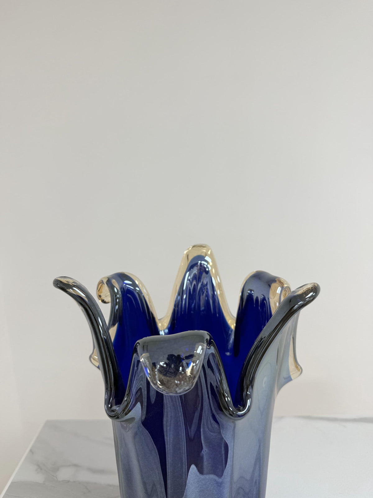 Murano Glass Vase | Certified Murano Glass | Made in Italy | Decorative Vase | Collection Pasta di Vetro Blu