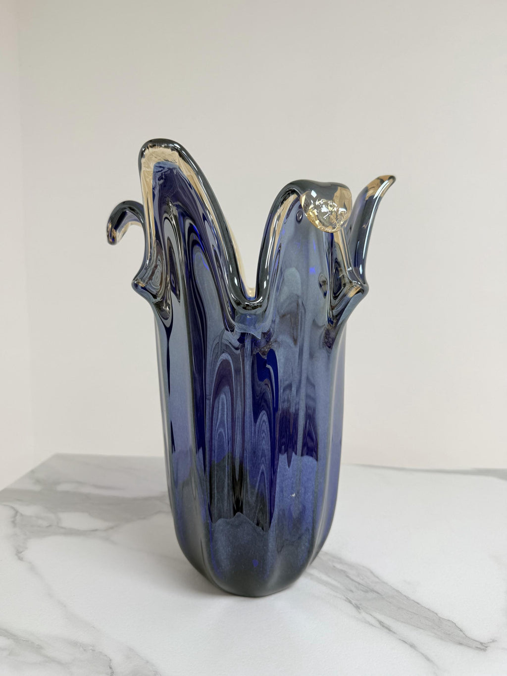 Murano Glass Vase | Certified Murano Glass | Made in Italy | Decorative Vase | Collection Pasta di Vetro Blu