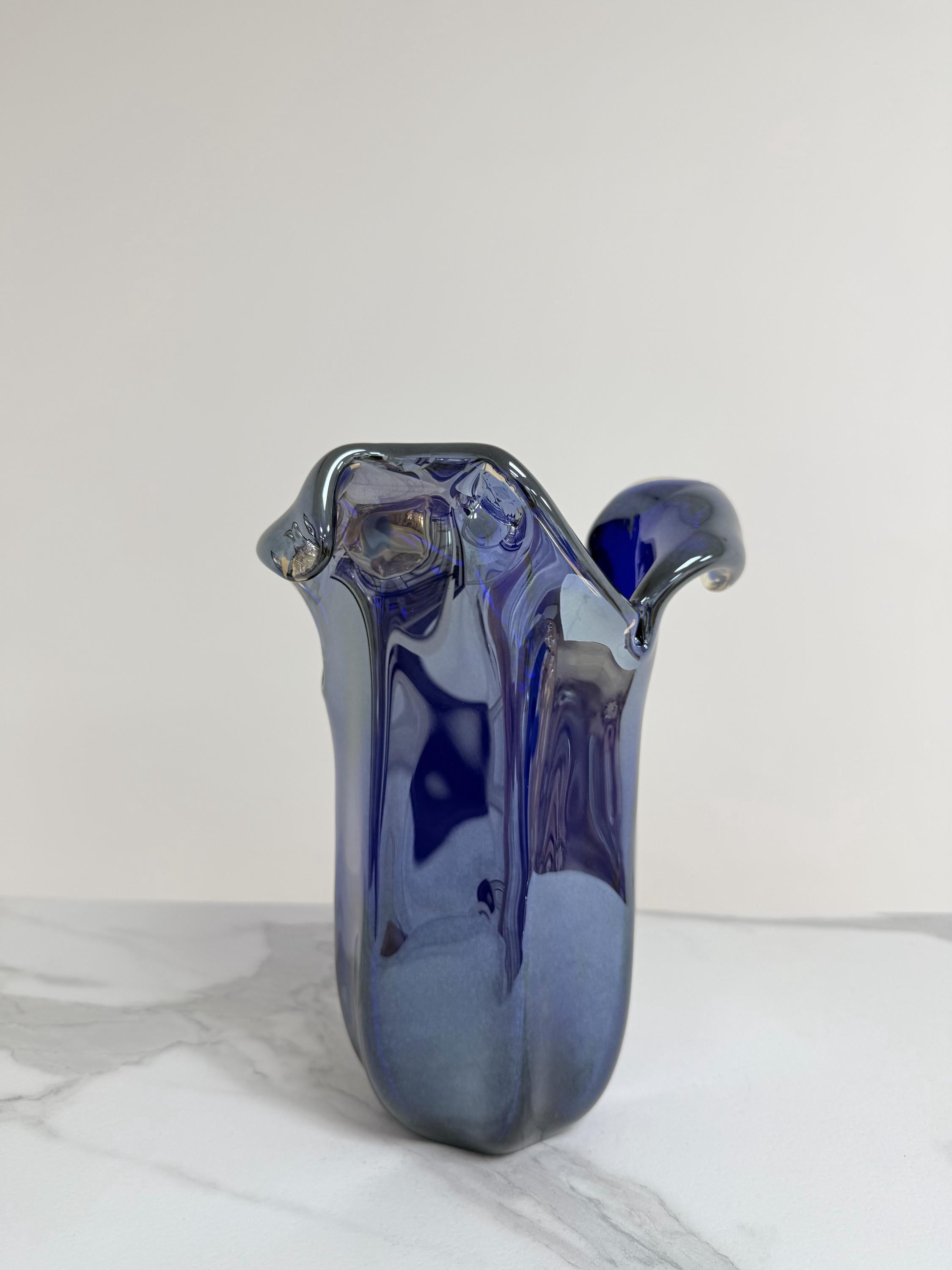 Murano Glass Vase | Certified Murano Glass | Made in Italy | Decorative Vase | Collection Pasta di Vetro Blu