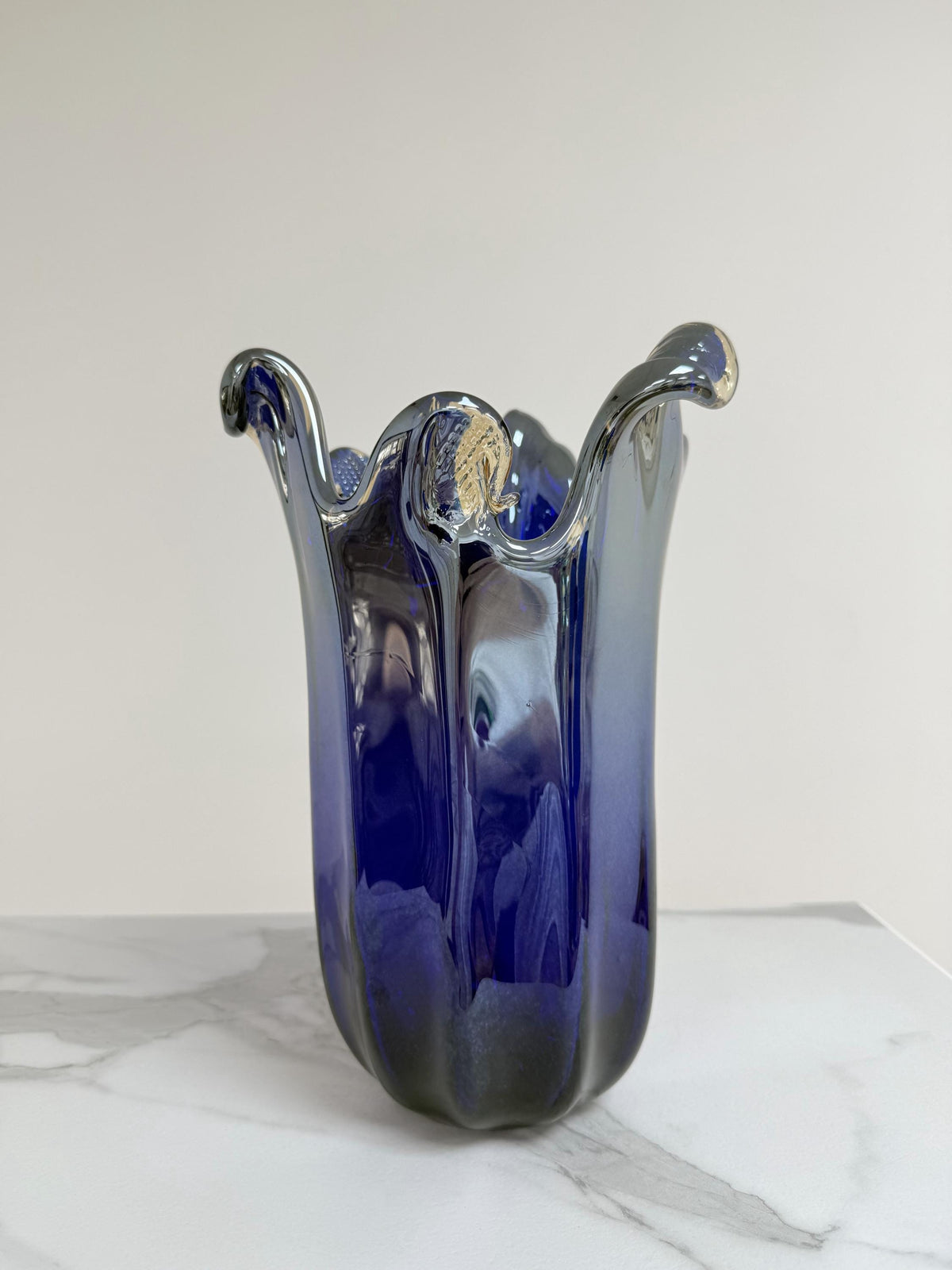 Murano Glass Vase | Certified Murano Glass | Made in Italy | Decorative Vase | Collection Pasta di Vetro Blu