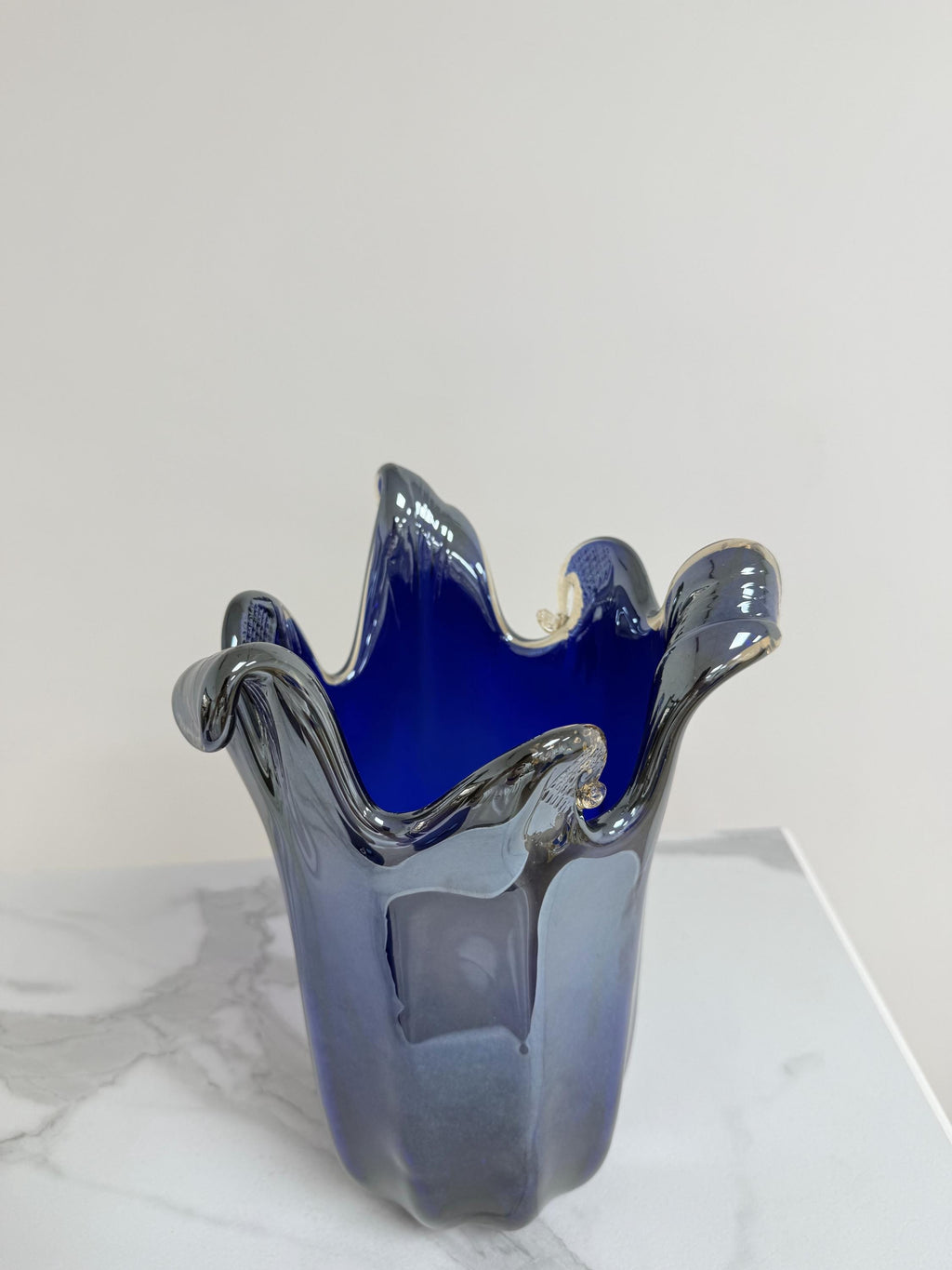 Murano Glass Vase | Certified Murano Glass | Made in Italy | Decorative Vase | Collection Pasta di Vetro Blu