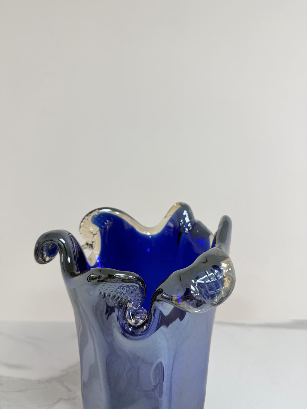 Murano Glass Vase | Certified Murano Glass | Made in Italy | Decorative Vase | Collection Pasta di Vetro Blu