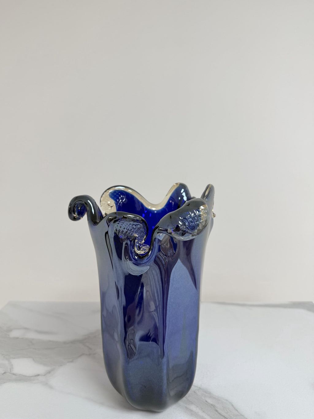 Murano Glass Vase | Certified Murano Glass | Made in Italy | Decorative Vase | Collection Pasta di Vetro Blu