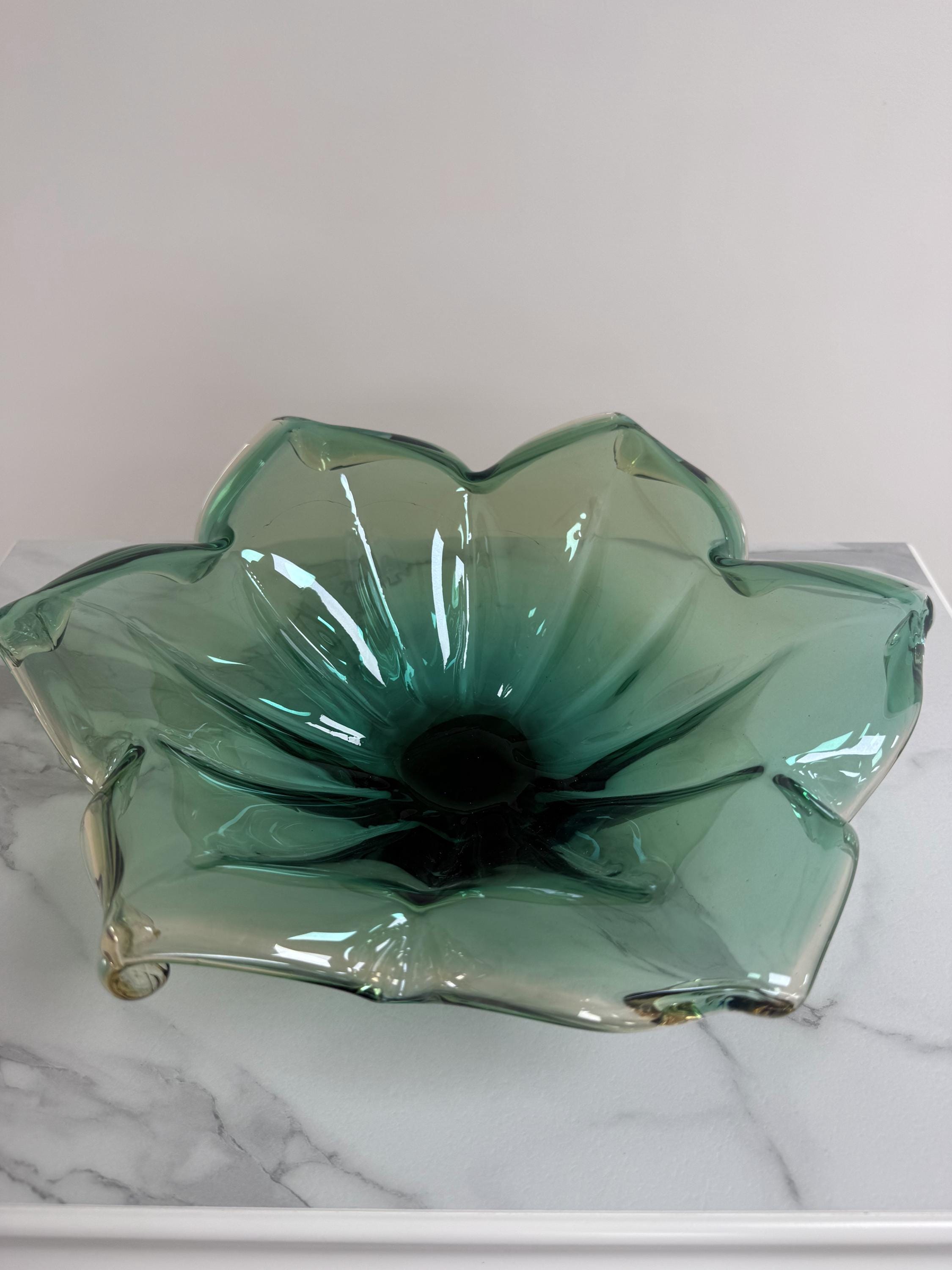 Murano Glass Centerpiece | Certified Murano Glass | Made in Italy | Table Decoration | Collection Pasta di Vetro Verde