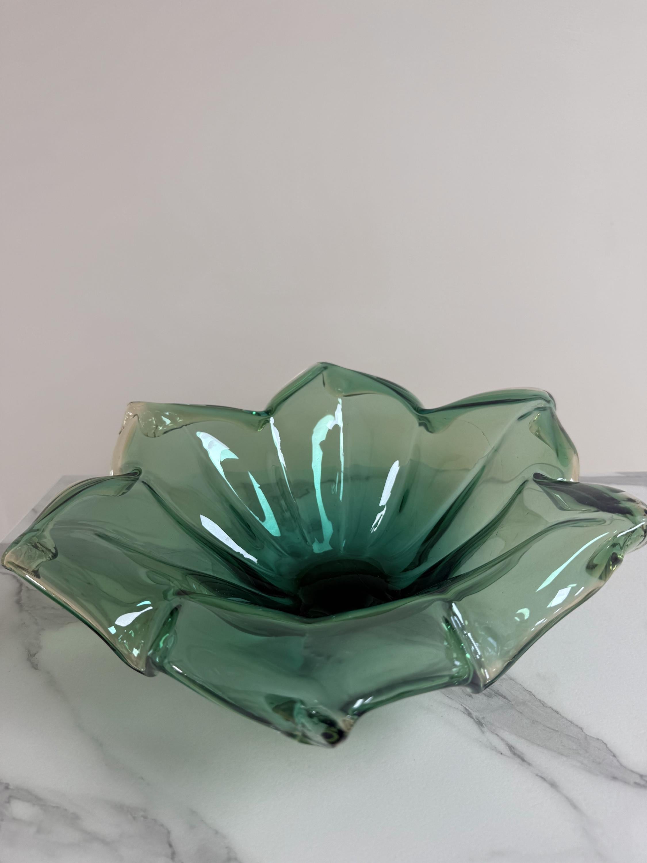 Murano Glass Centerpiece | Certified Murano Glass | Made in Italy | Table Decoration | Collection Pasta di Vetro Verde