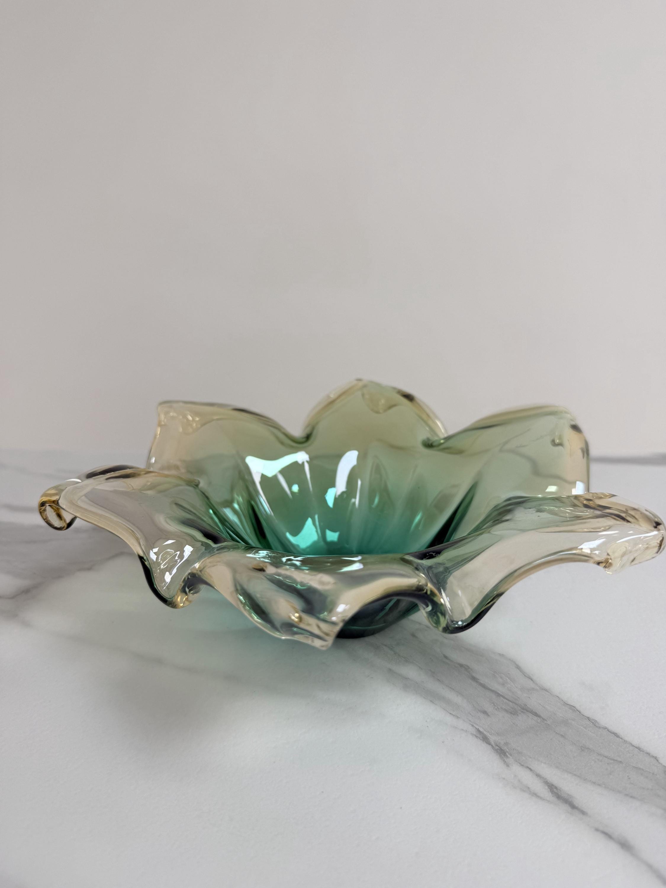 Murano Glass Centerpiece | Certified Murano Glass | Made in Italy | Table Decoration | Collection Pasta di Vetro Verde