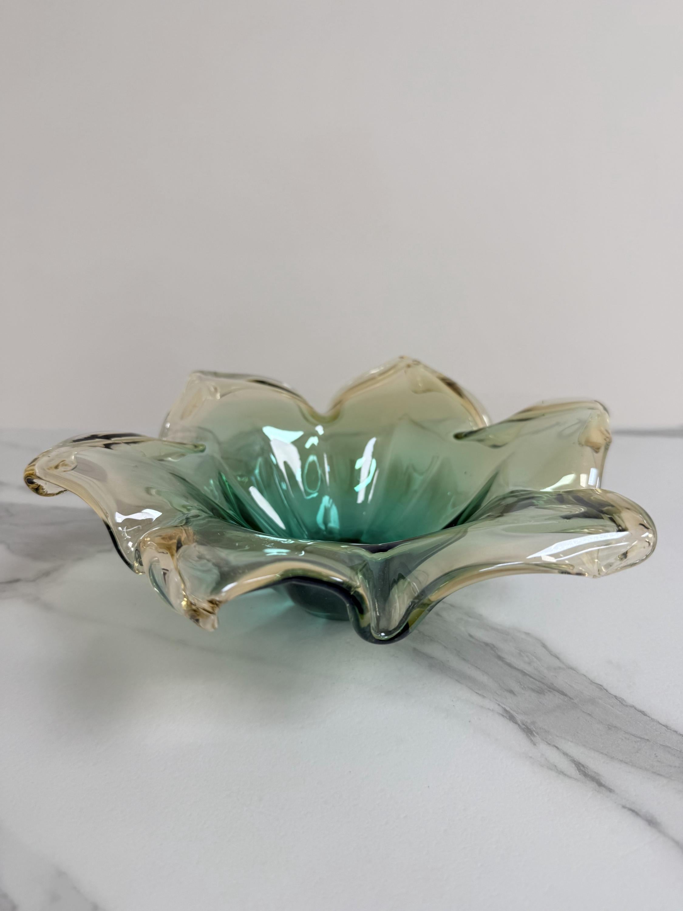 Murano Glass Centerpiece | Certified Murano Glass | Made in Italy | Table Decoration | Collection Pasta di Vetro Verde