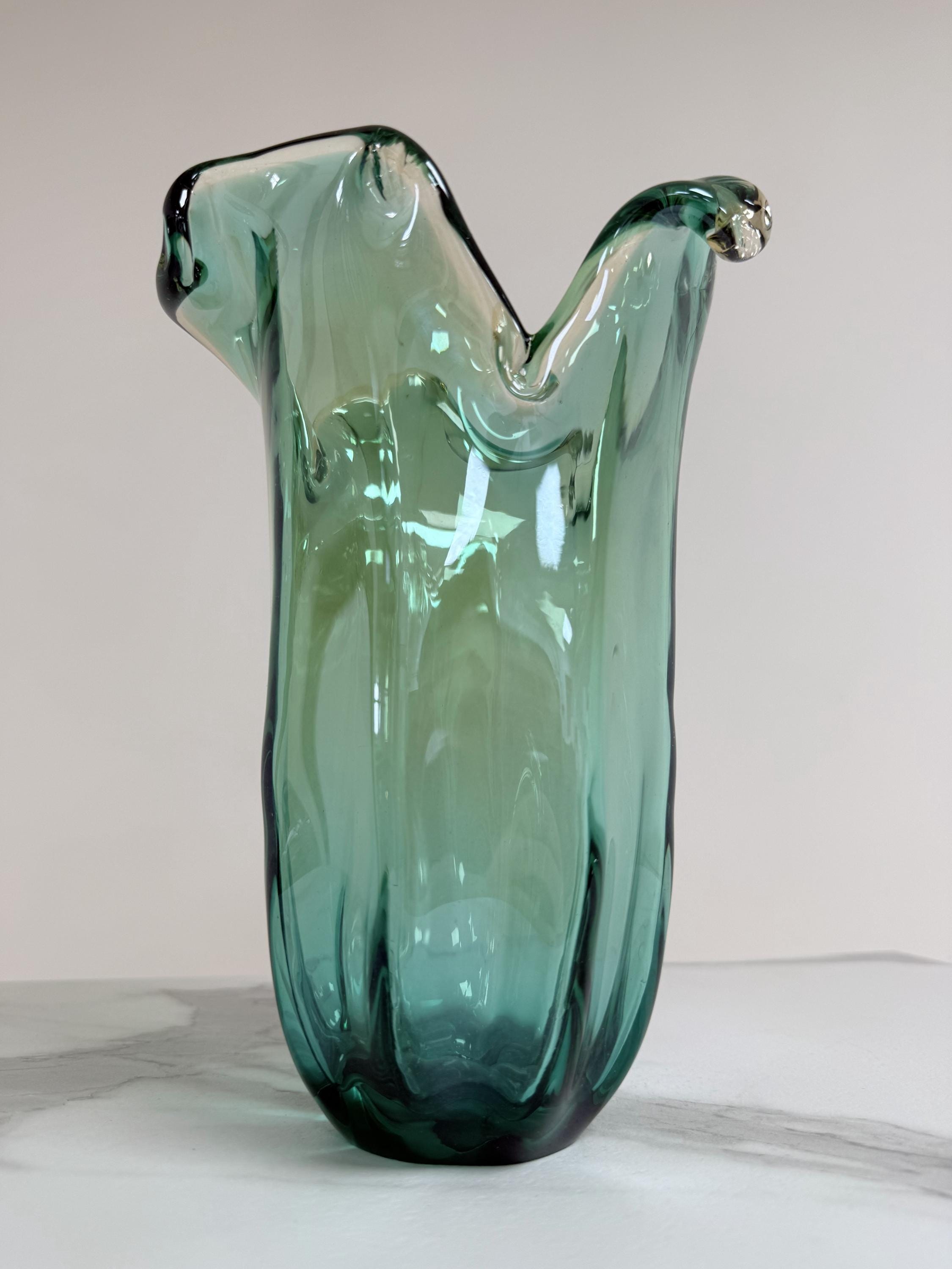 Murano Glass Vase | Certified Murano Glass | Made in Italy | Decorative Vase | Collection Pasta di Vetro Verde