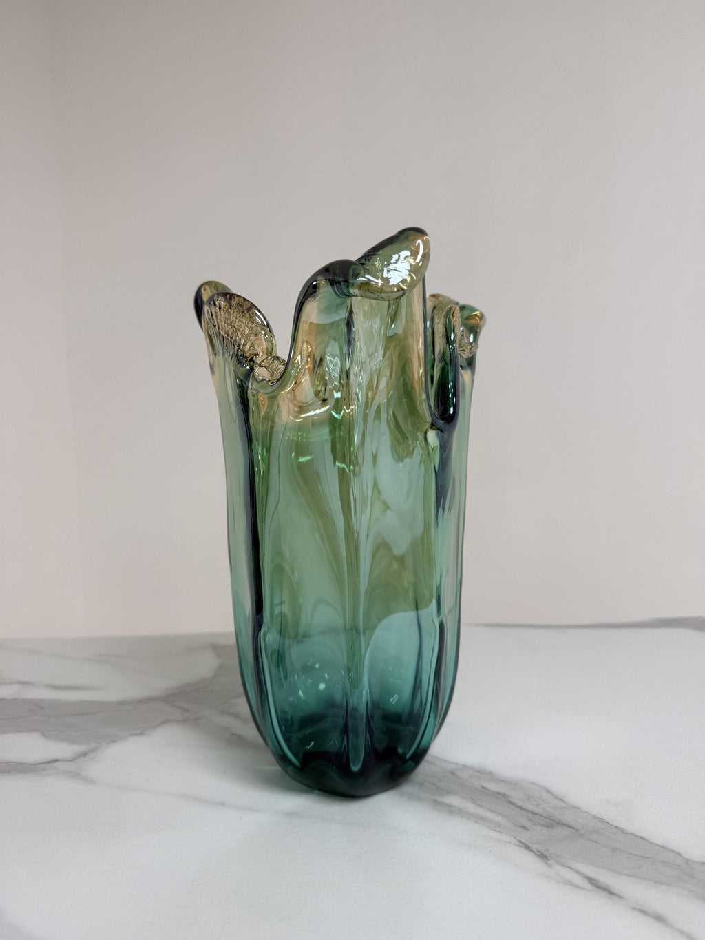 Murano Glass Vase | Certified Murano Glass | Made in Italy | Decorative Vase | Collection Pasta di Vetro Verde