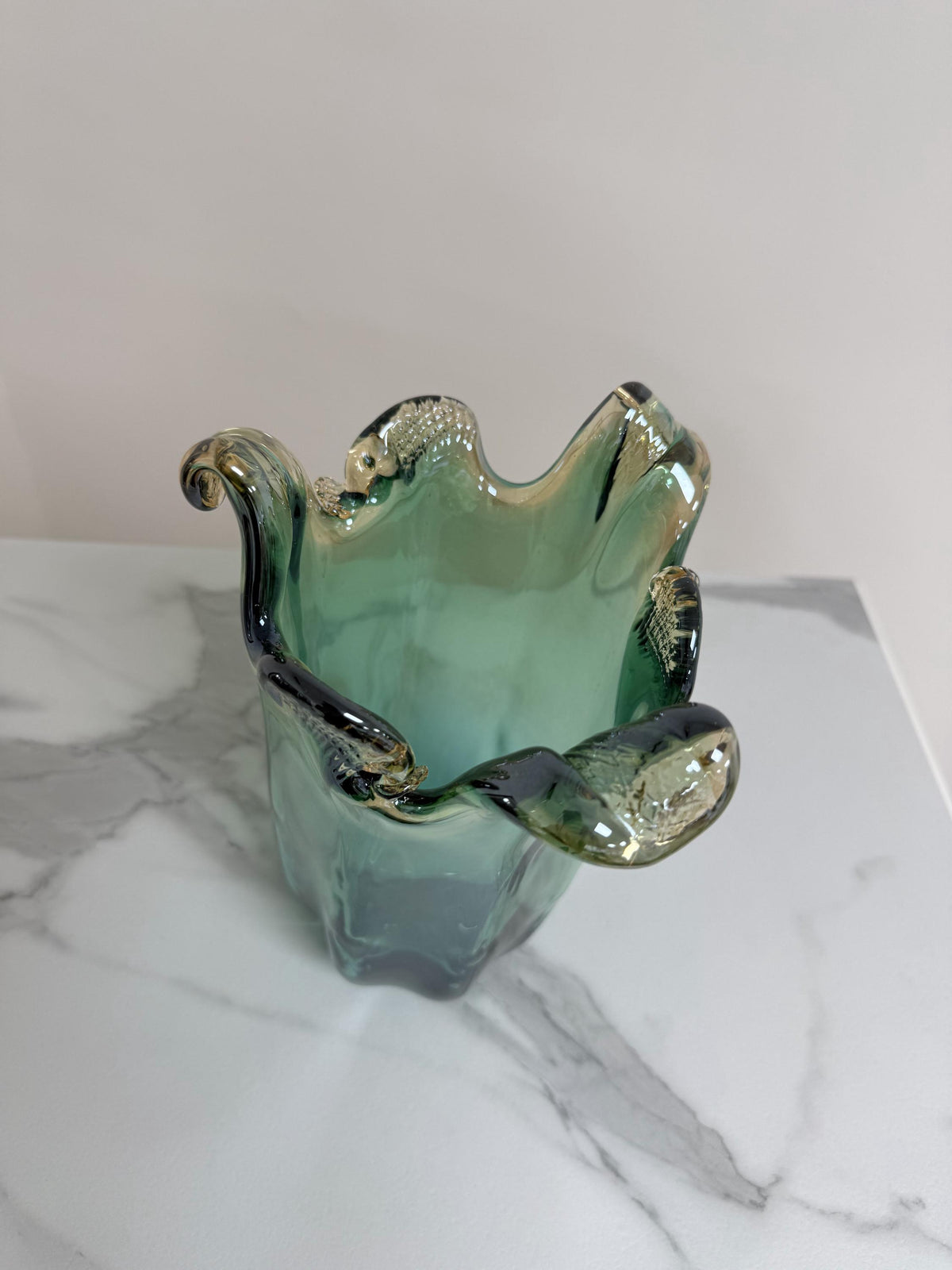 Murano Glass Vase | Certified Murano Glass | Made in Italy | Decorative Vase | Collection Pasta di Vetro Verde
