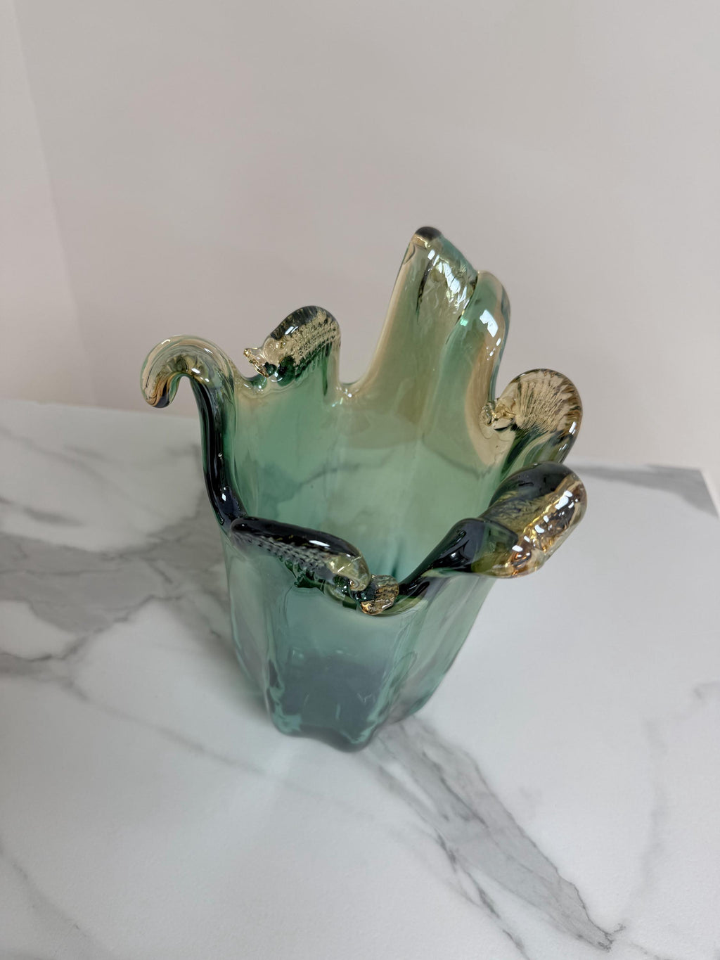 Murano Glass Vase | Certified Murano Glass | Made in Italy | Decorative Vase | Collection Pasta di Vetro Verde