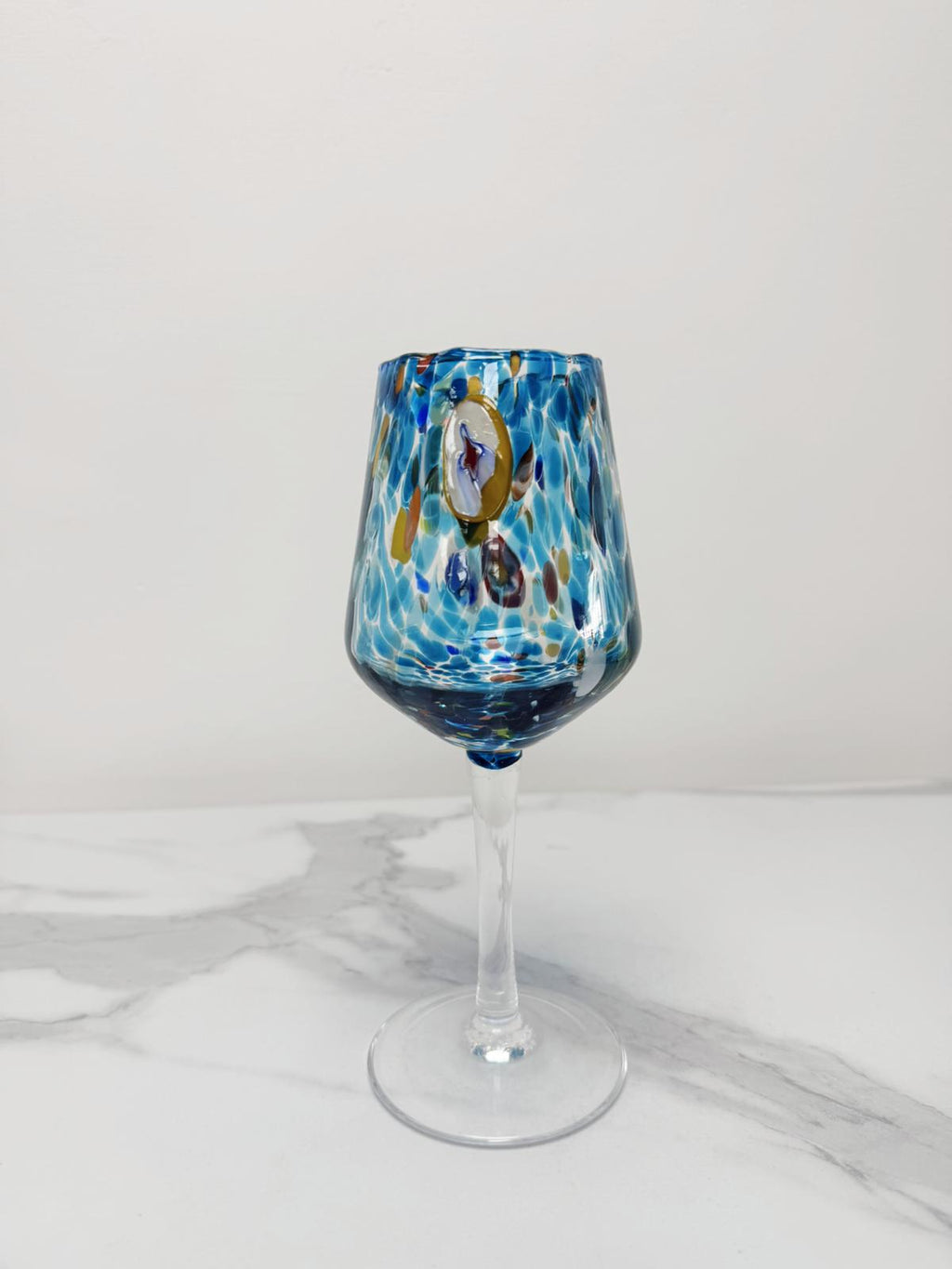 Murano Wine Glass | Certified Murano Glass | Made in Italy | Handmade Wine Goblet | Collection B8
