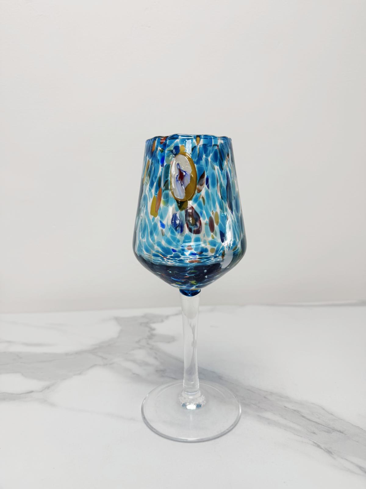 Murano Wine Glass | Certified Murano Glass | Made in Italy | Handmade Wine Goblet | Collection B8