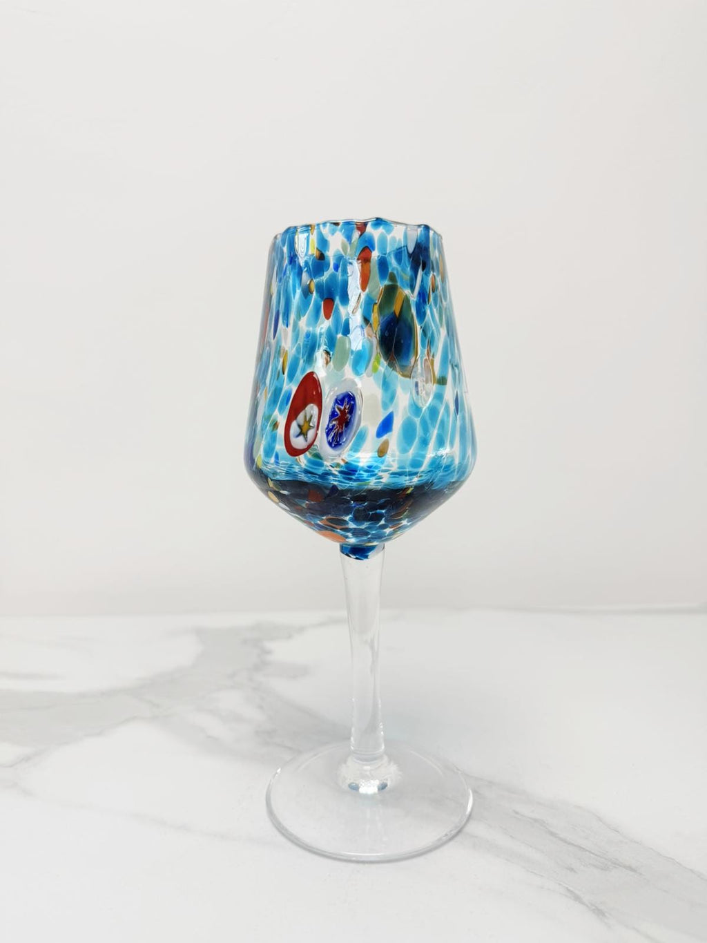 Murano Wine Glass | Certified Murano Glass | Made in Italy | Handmade Wine Goblet | Collection B8