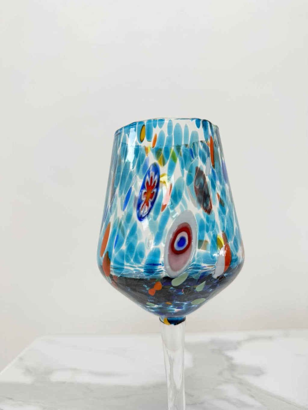 Murano Wine Glass | Certified Murano Glass | Made in Italy | Handmade Wine Goblet | Collection B8