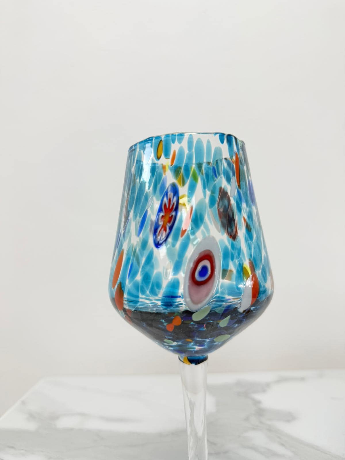 Murano Wine Glass | Certified Murano Glass | Made in Italy | Handmade Wine Goblet | Collection B8