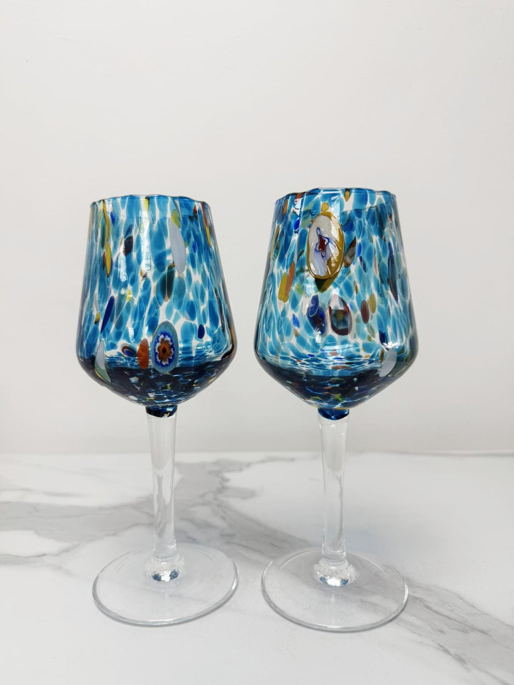 Murano Wine Glass | Certified Murano Glass | Made in Italy | Handmade Wine Goblet | Collection B8