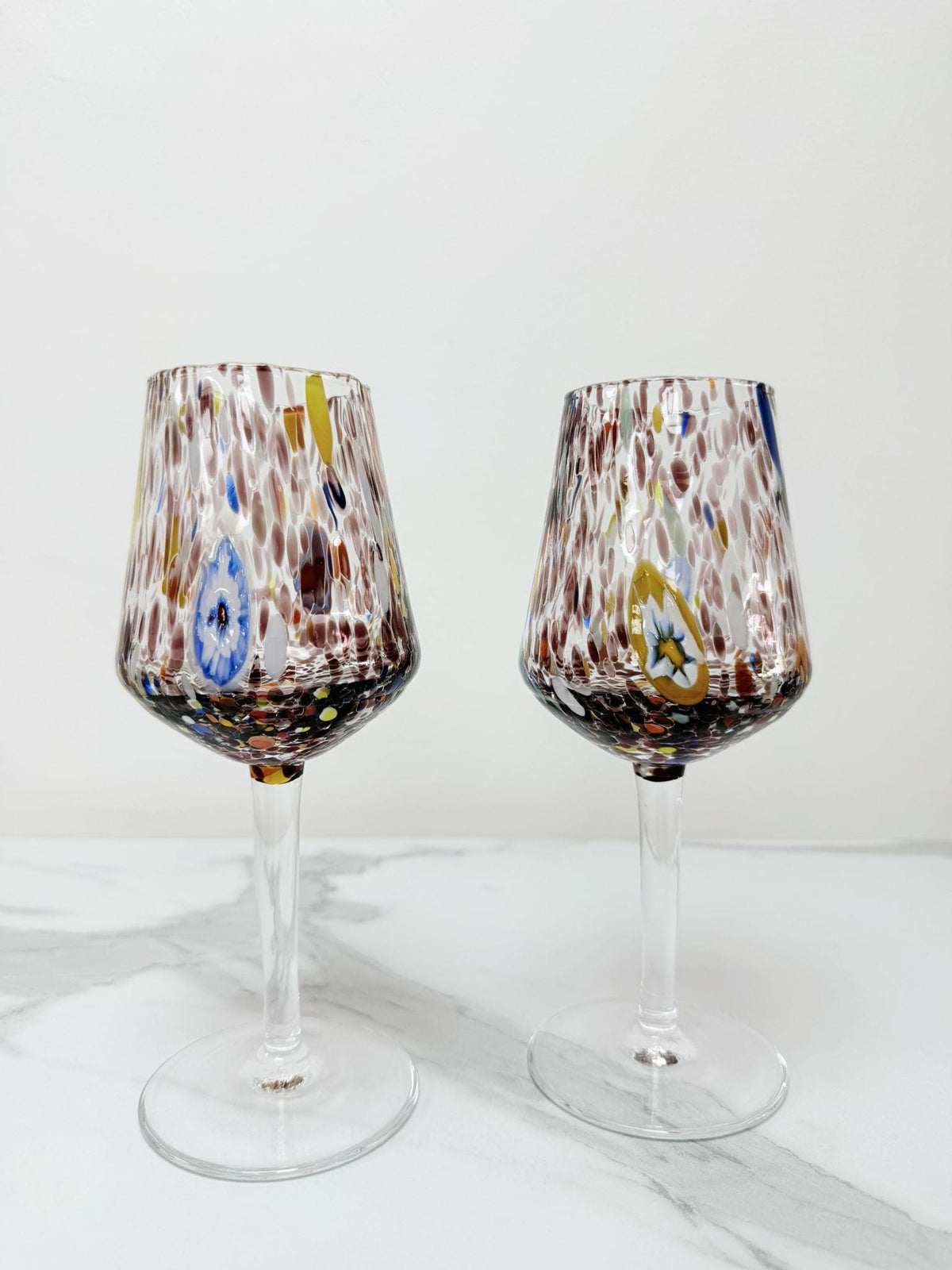 Murano Wine Glass | Certified Murano Glass | Made in Italy | Handmade Wine Goblet | Collection B8