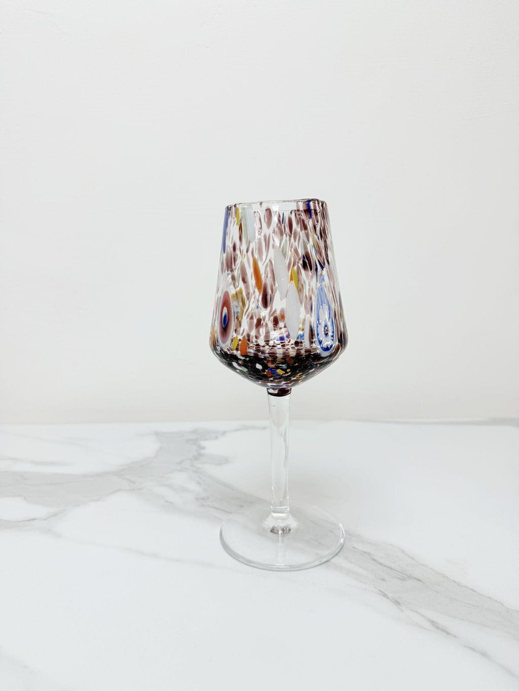 Murano Wine Glass | Certified Murano Glass | Made in Italy | Handmade Wine Goblet | Collection B8
