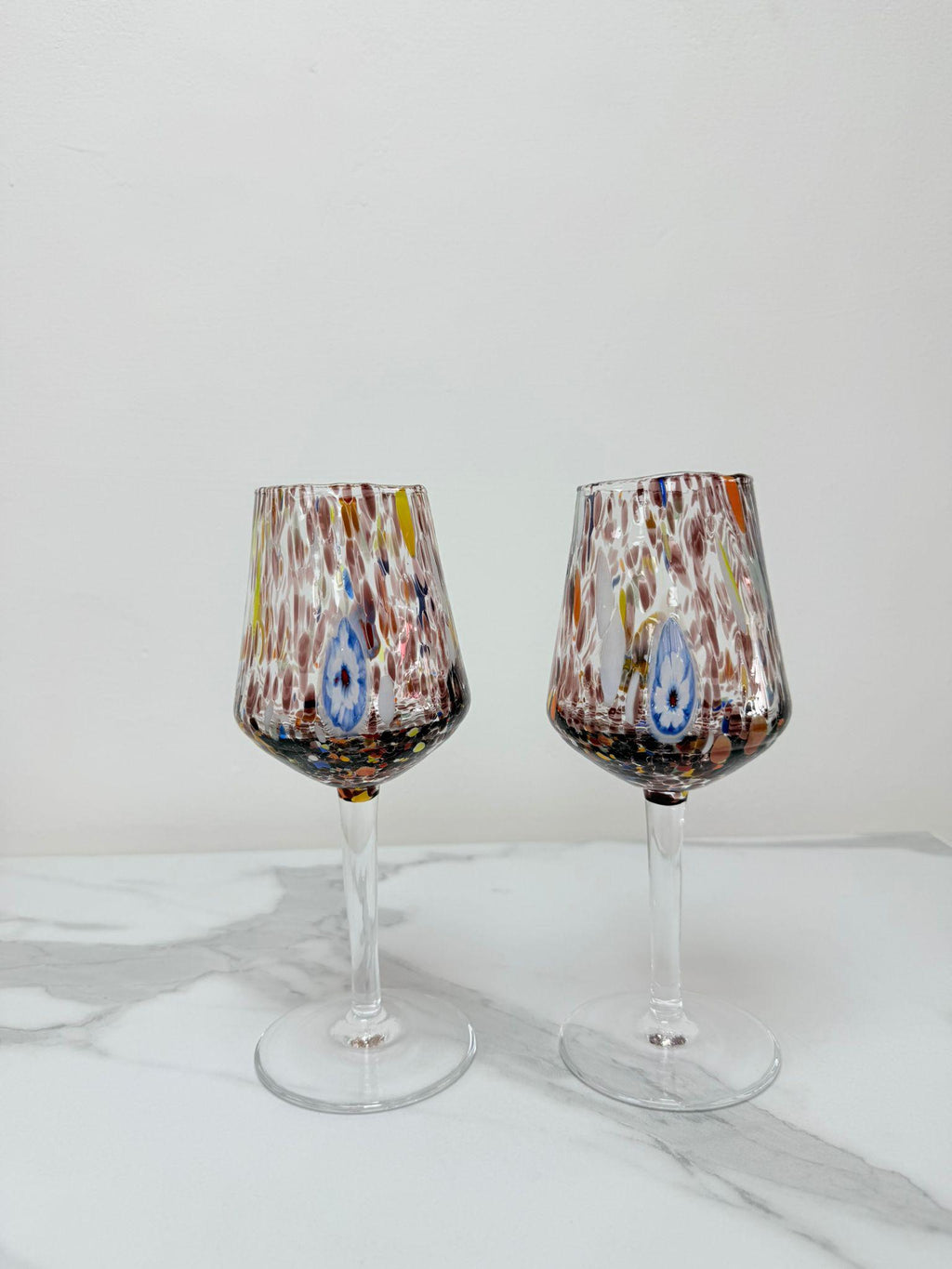 Murano Wine Glass | Certified Murano Glass | Made in Italy | Handmade Wine Goblet | Collection B8