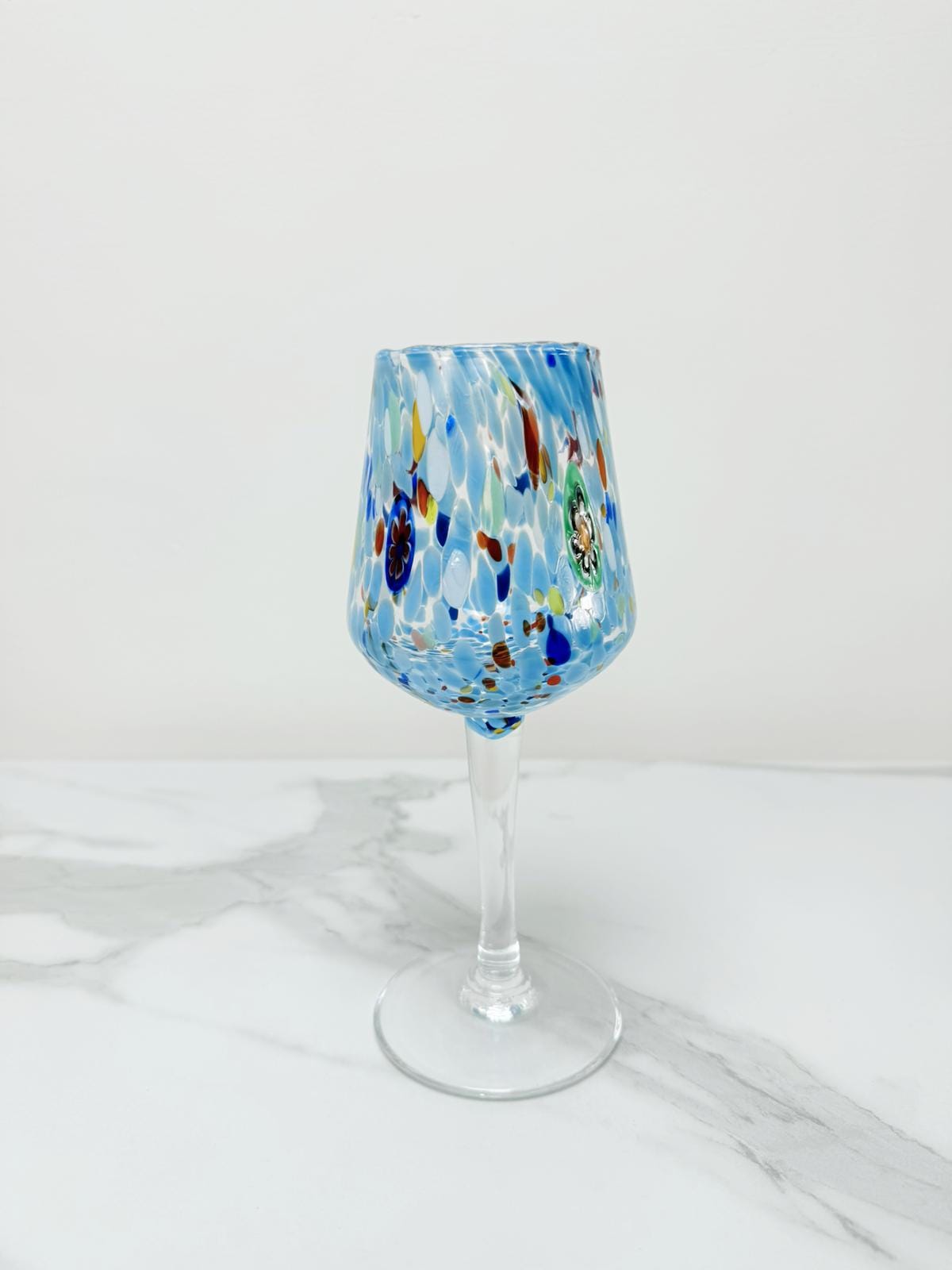 Murano Wine Glass | Certified Murano Glass | Made in Italy | Handmade Wine Goblet | Collection B8