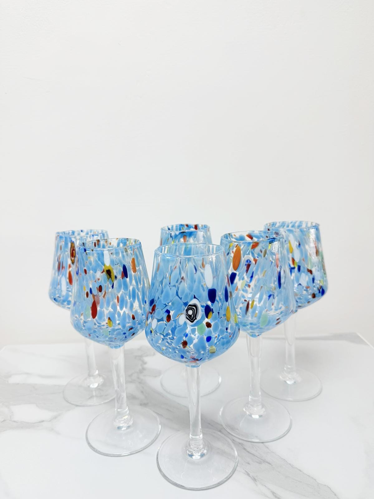 Murano Wine Glass | Certified Murano Glass | Made in Italy | Handmade Wine Goblet | Collection B8