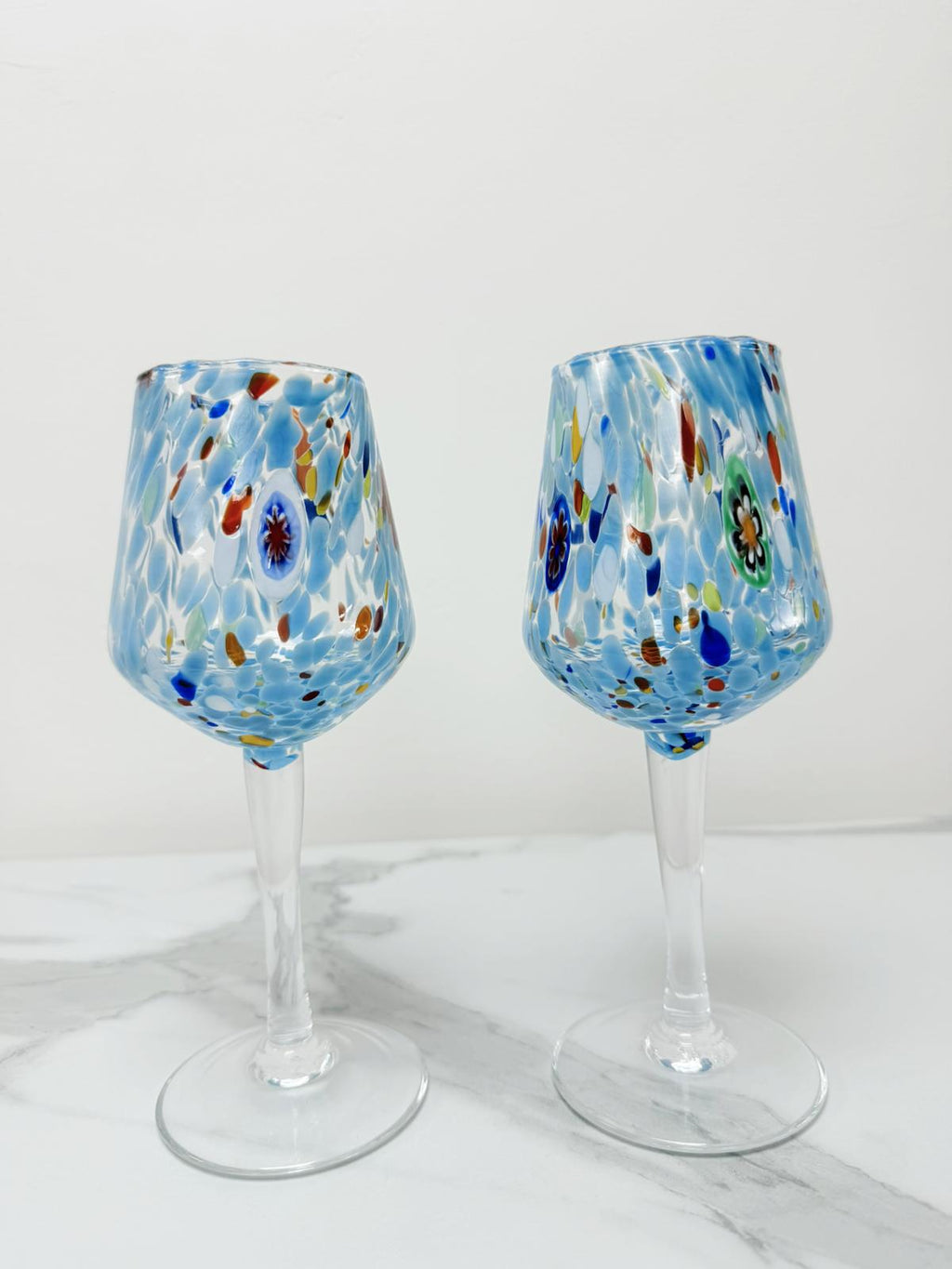 Murano Wine Glass | Certified Murano Glass | Made in Italy | Handmade Wine Goblet | Collection B8