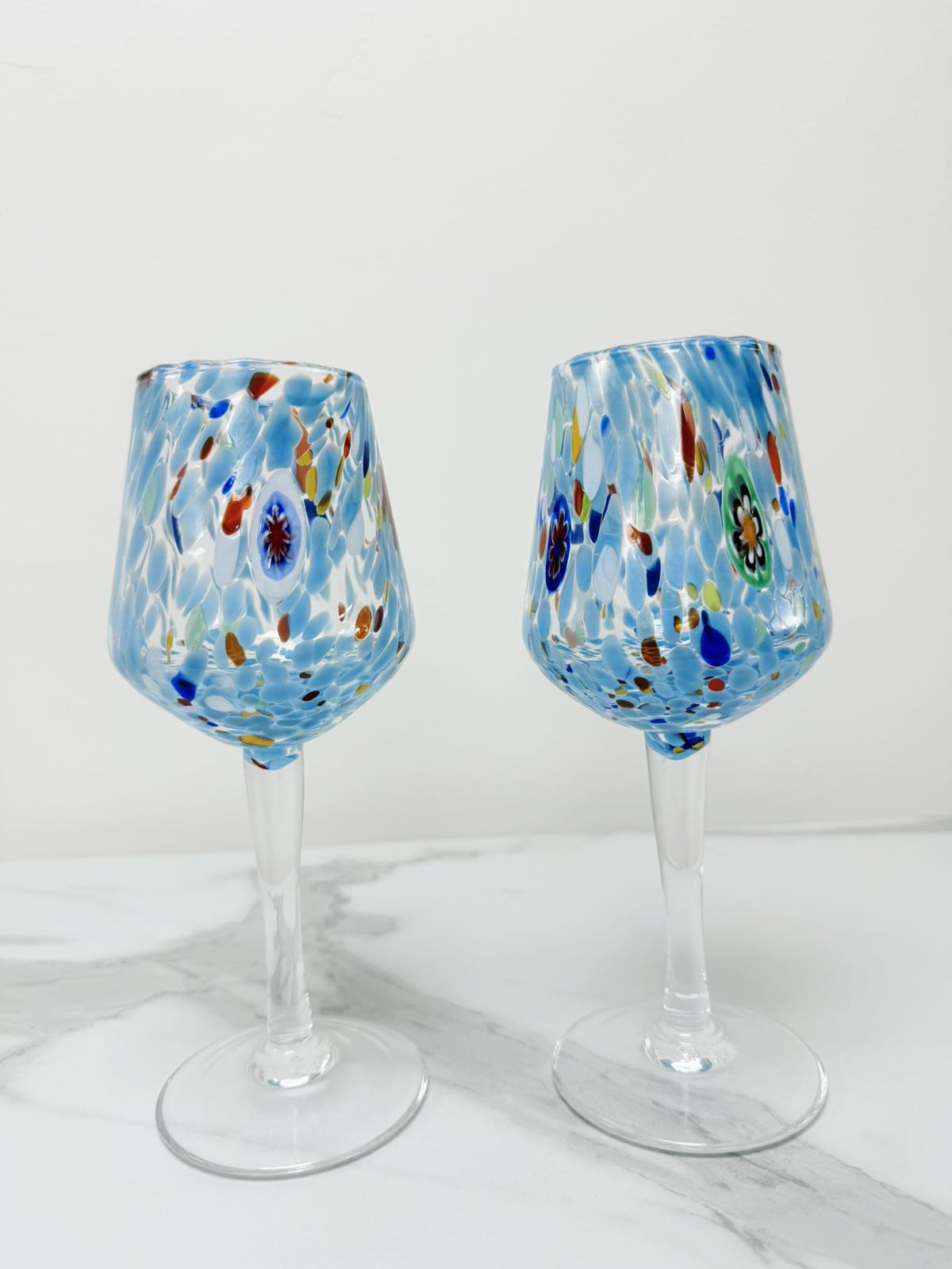Murano Wine Glass | Certified Murano Glass | Made in Italy | Handmade Wine Goblet | Collection B8
