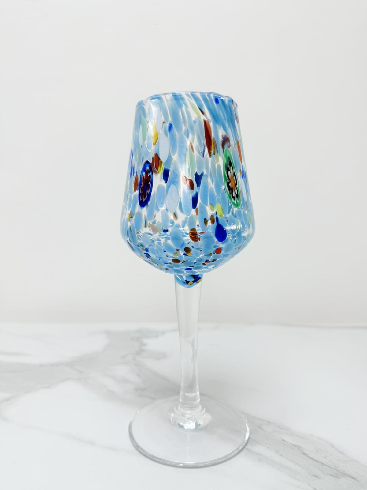 Murano Wine Glass | Certified Murano Glass | Made in Italy | Handmade Wine Goblet | Collection B8