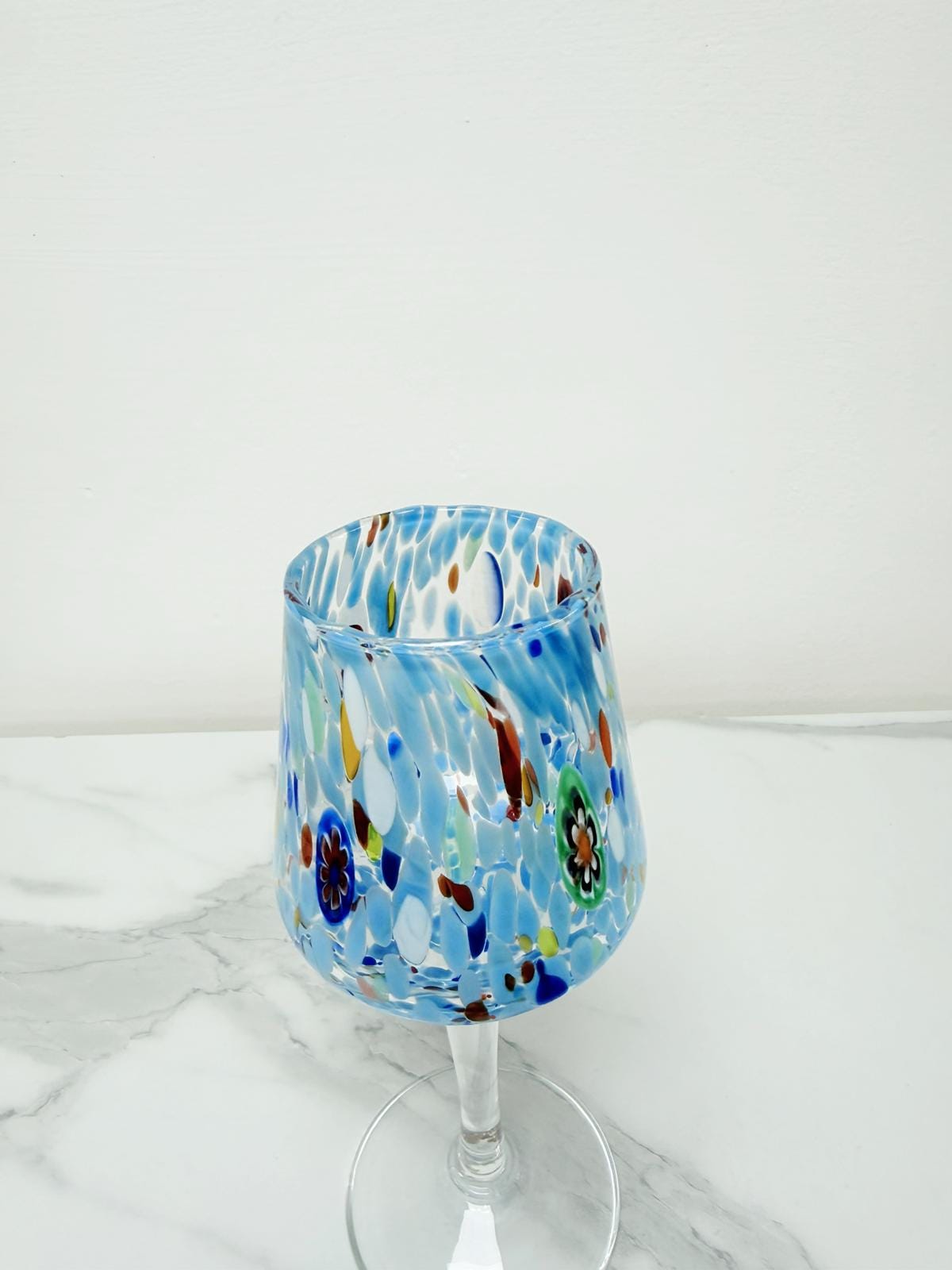 Murano Wine Glass | Certified Murano Glass | Made in Italy | Handmade Wine Goblet | Collection B8