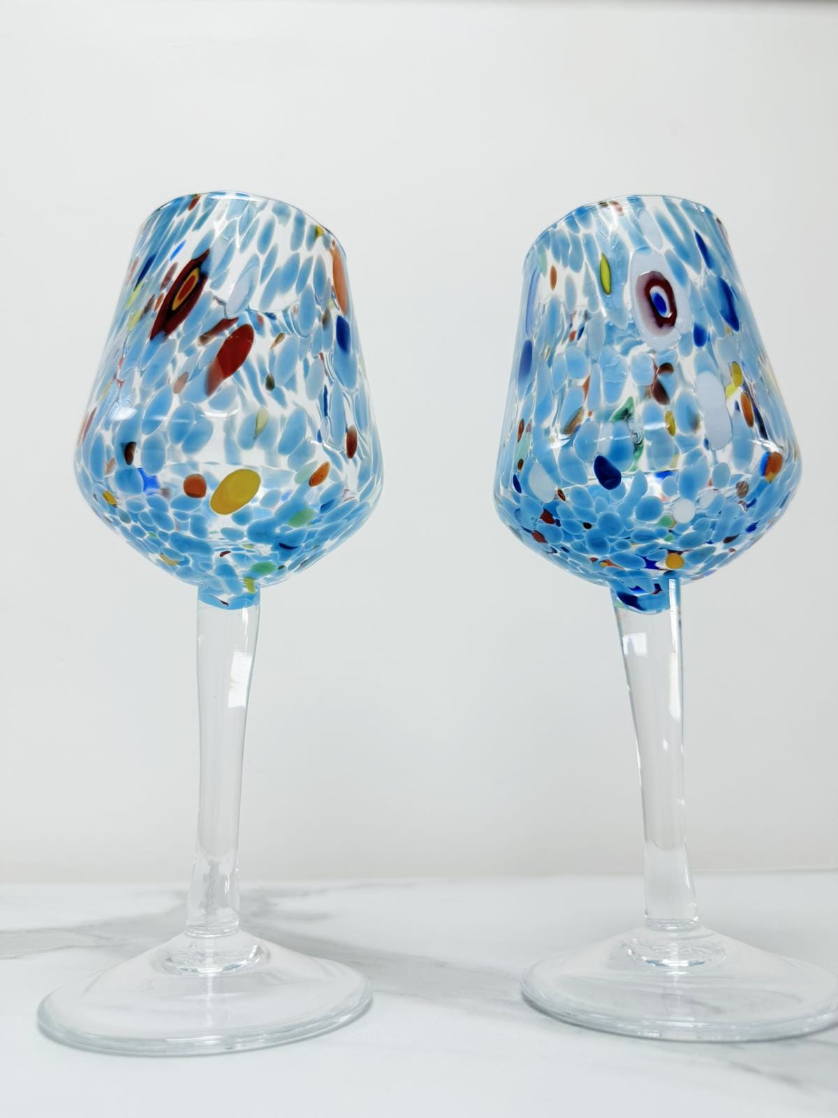 Murano Wine Glass | Certified Murano Glass | Made in Italy | Handmade Wine Goblet | Collection B8