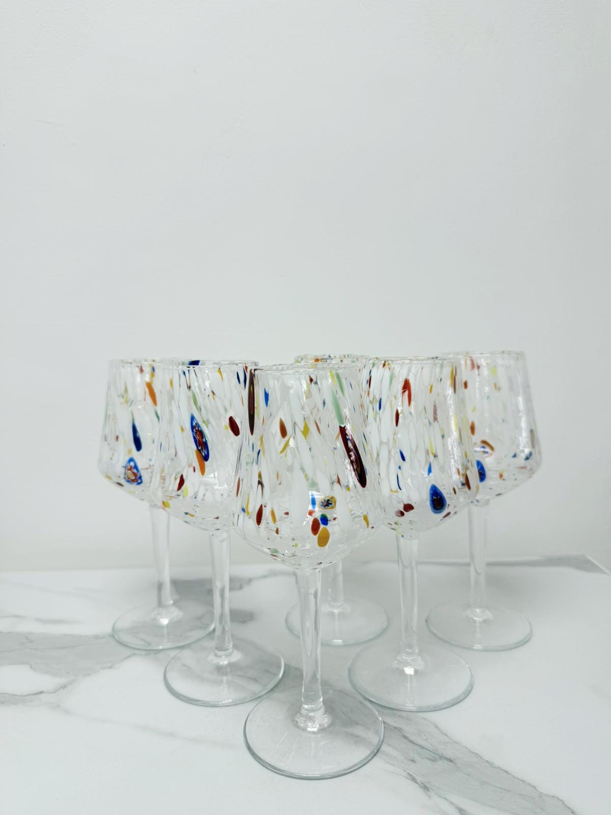 Murano Wine Glass | Certified Murano Glass | Made in Italy | Handmade Wine Goblet | Collection B8