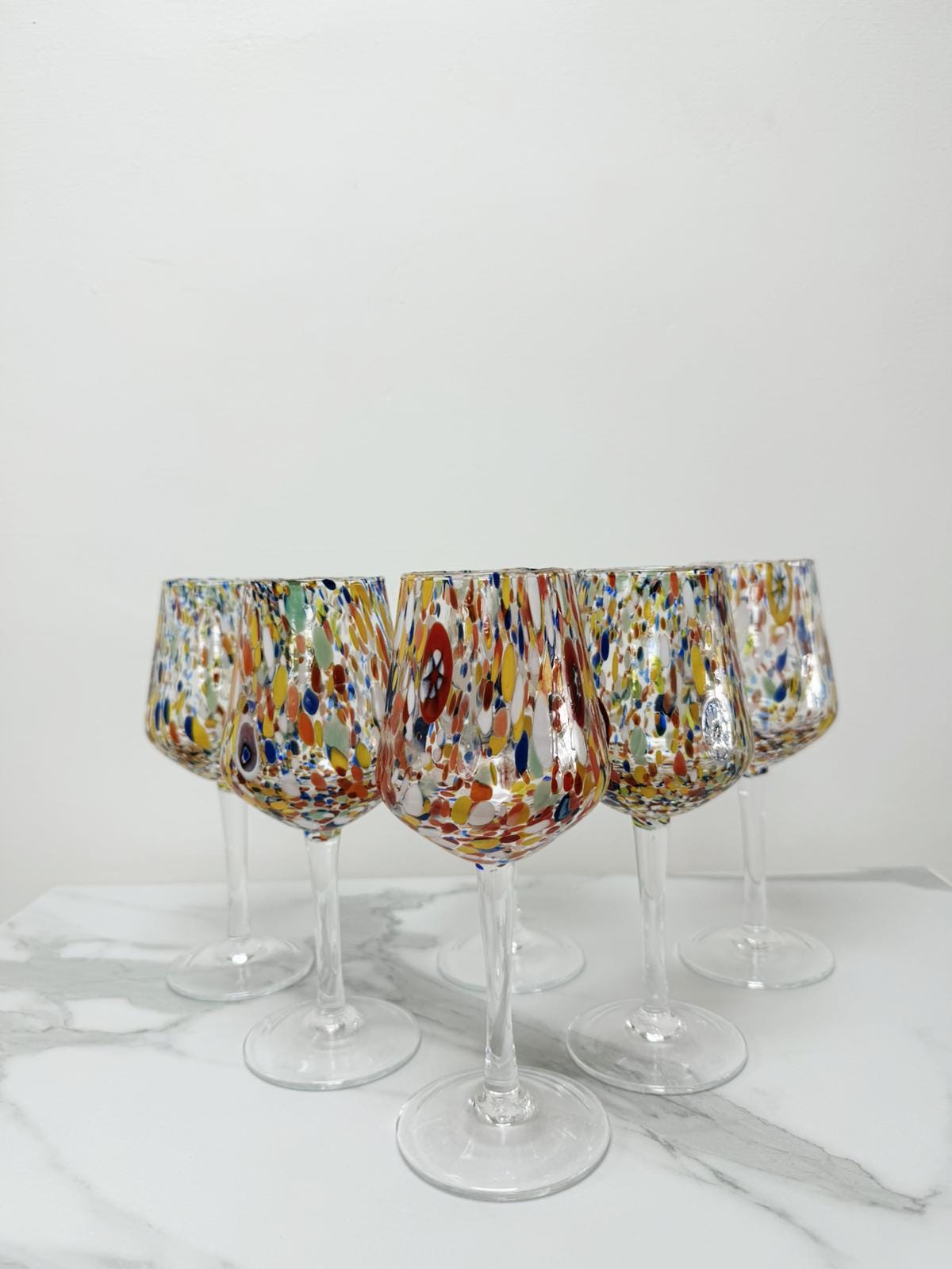 Murano Wine Glass | Certified Murano Glass | Made in Italy | Handmade Wine Goblet | Collection B8