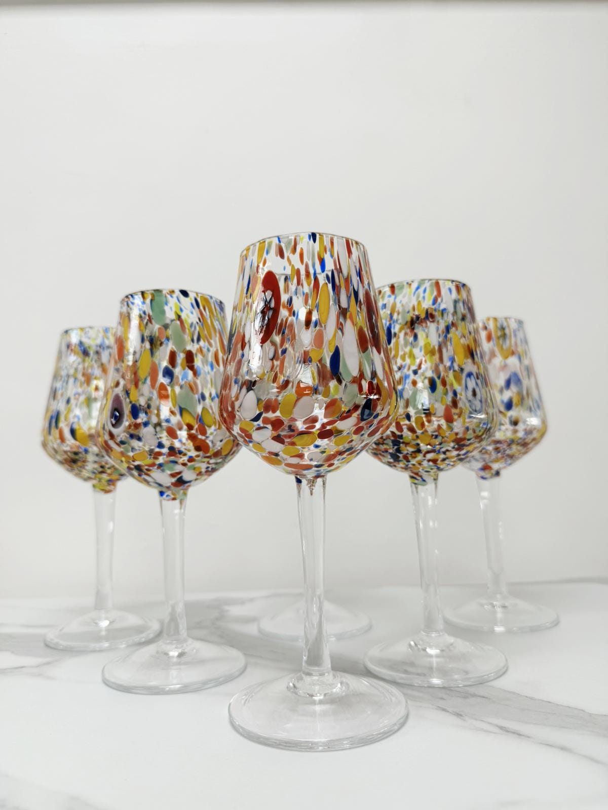 Murano Wine Glass | Certified Murano Glass | Made in Italy | Handmade Wine Goblet | Collection B8