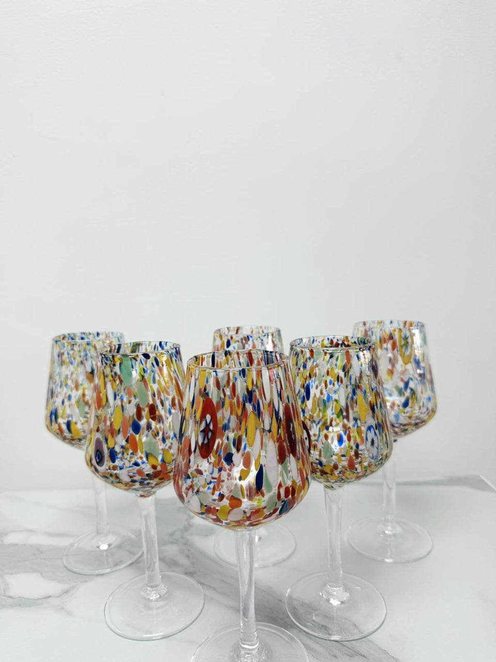 Murano Wine Glass | Certified Murano Glass | Made in Italy | Handmade Wine Goblet | Collection B8