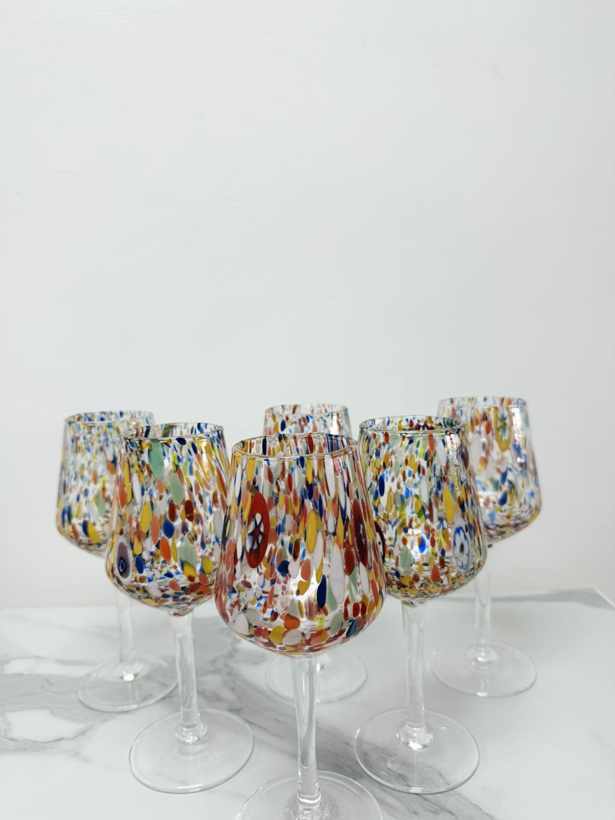 Murano Wine Glass | Certified Murano Glass | Made in Italy | Handmade Wine Goblet | Collection B8