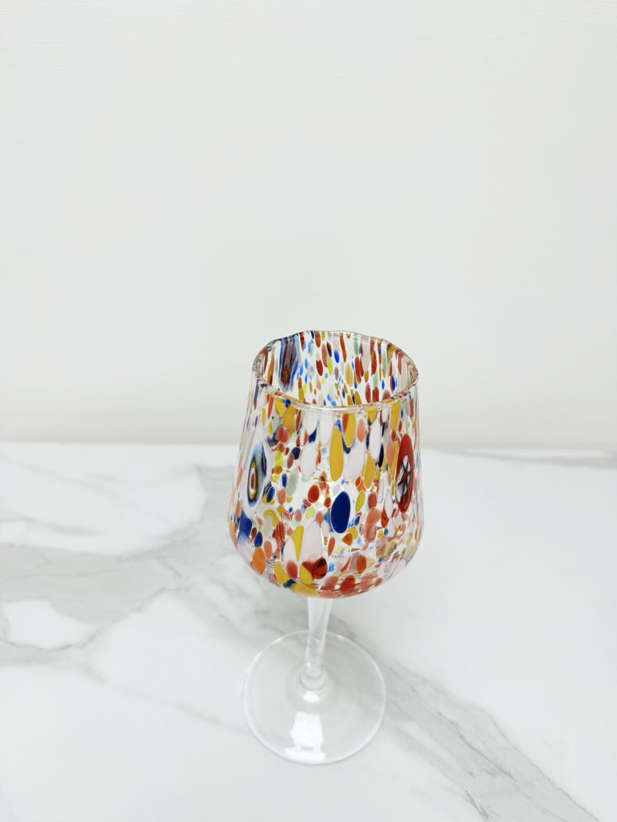 Murano Wine Glass | Certified Murano Glass | Made in Italy | Handmade Wine Goblet | Collection B8