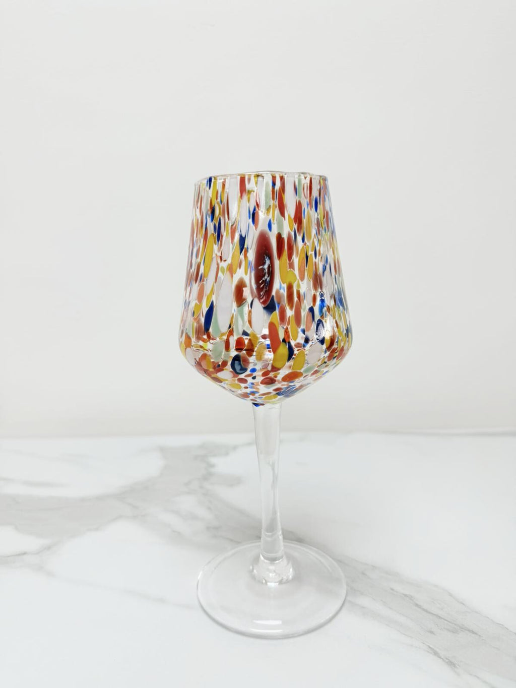Murano Wine Glass | Certified Murano Glass | Made in Italy | Handmade Wine Goblet | Collection B8