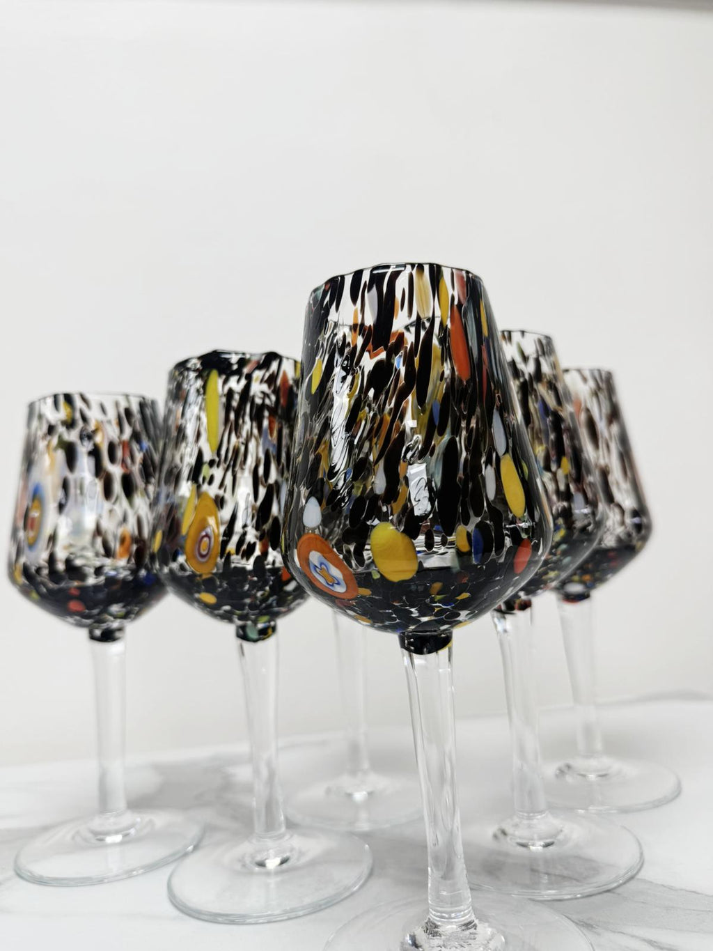 Murano Wine Glass | Certified Murano Glass | Made in Italy | Handmade Wine Goblet | Collection B8