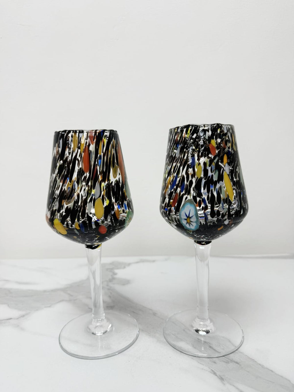 Murano Wine Glass | Certified Murano Glass | Made in Italy | Handmade Wine Goblet | Collection B8