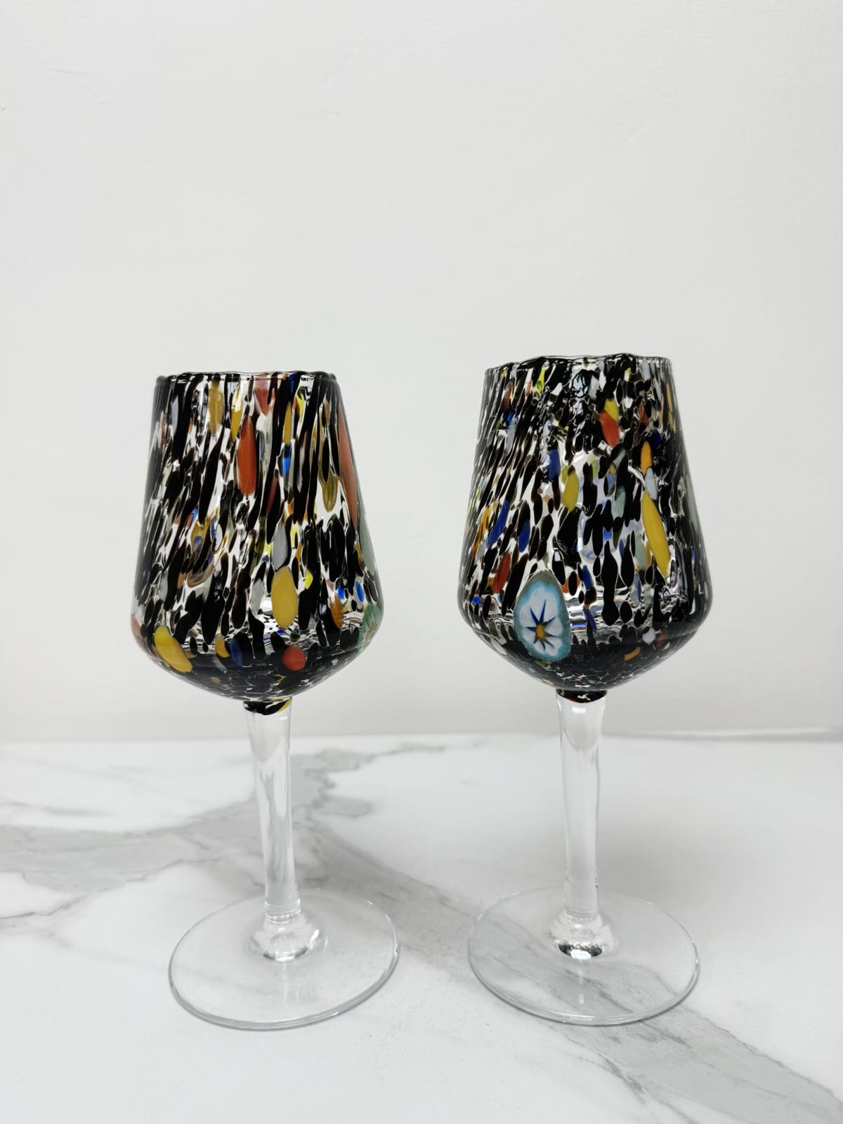 Murano Wine Glass | Certified Murano Glass | Made in Italy | Handmade Wine Goblet | Collection B8