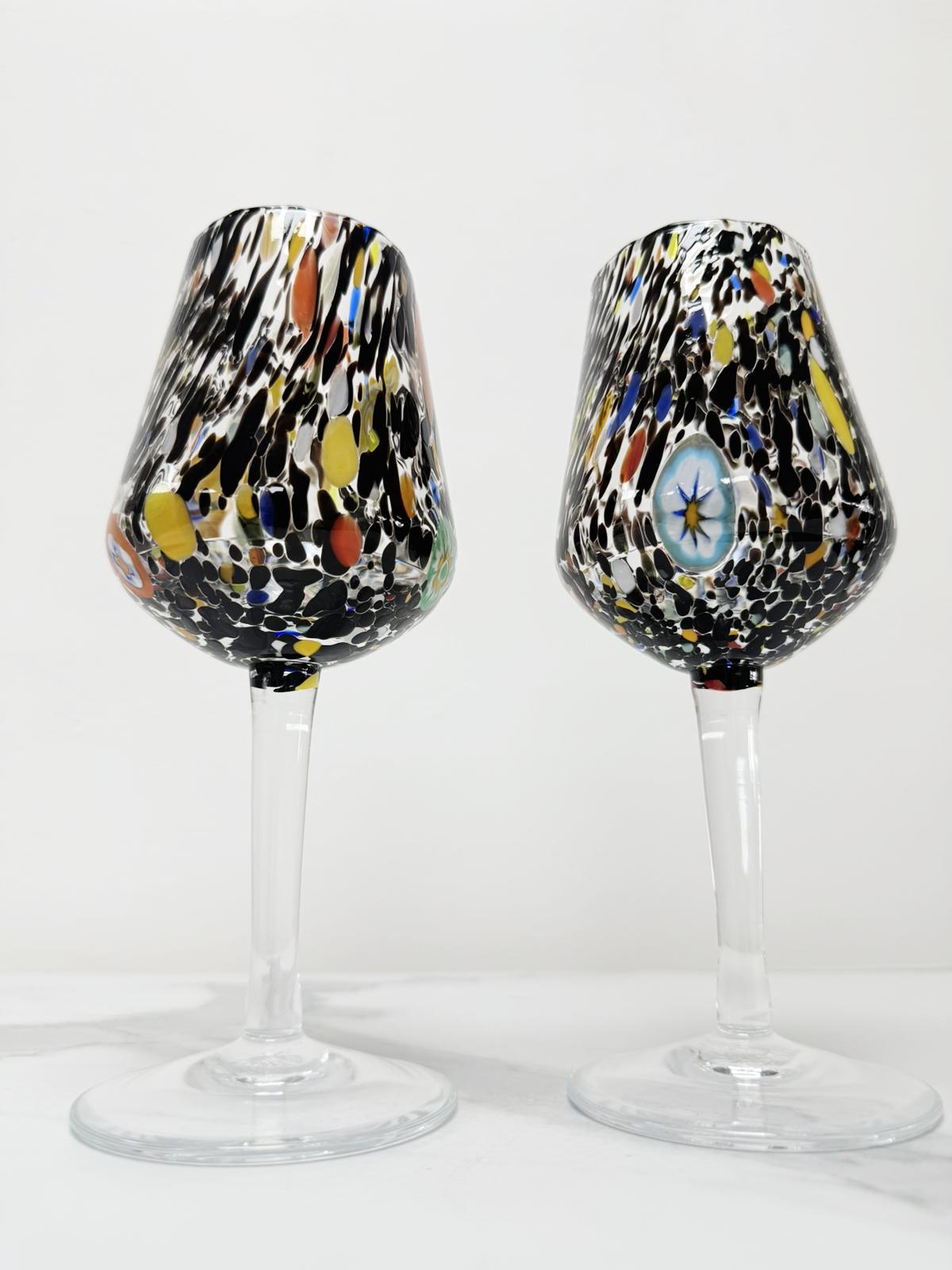 Murano Wine Glass | Certified Murano Glass | Made in Italy | Handmade Wine Goblet | Collection B8