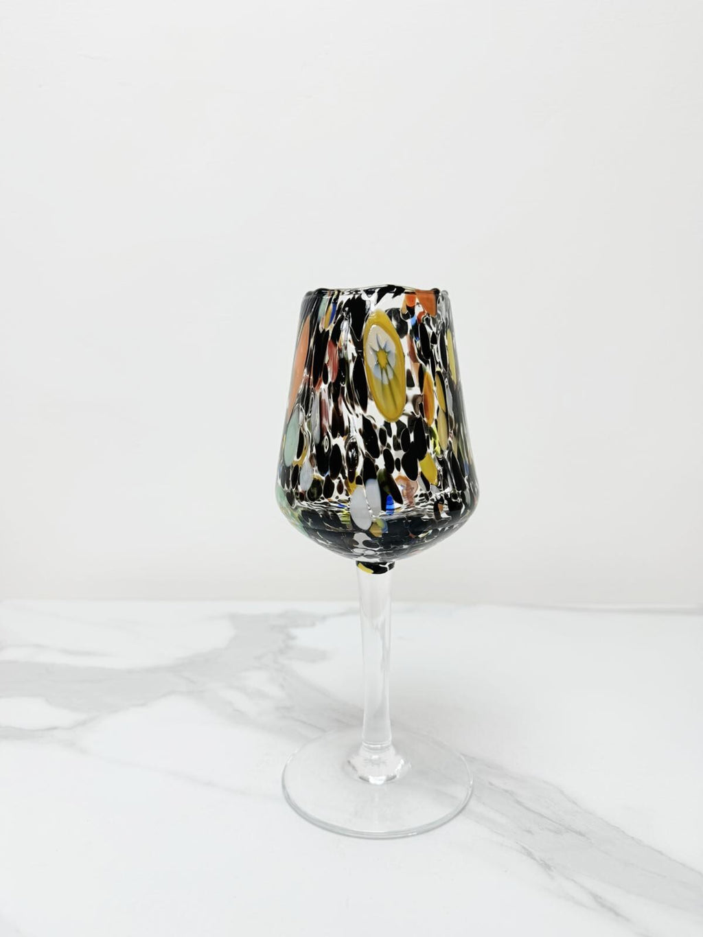 Murano Wine Glass | Certified Murano Glass | Made in Italy | Handmade Wine Goblet | Collection B8