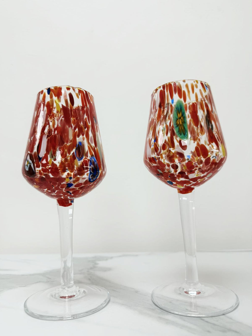 Murano Wine Glass | Certified Murano Glass | Made in Italy | Handmade Wine Goblet | Collection B8