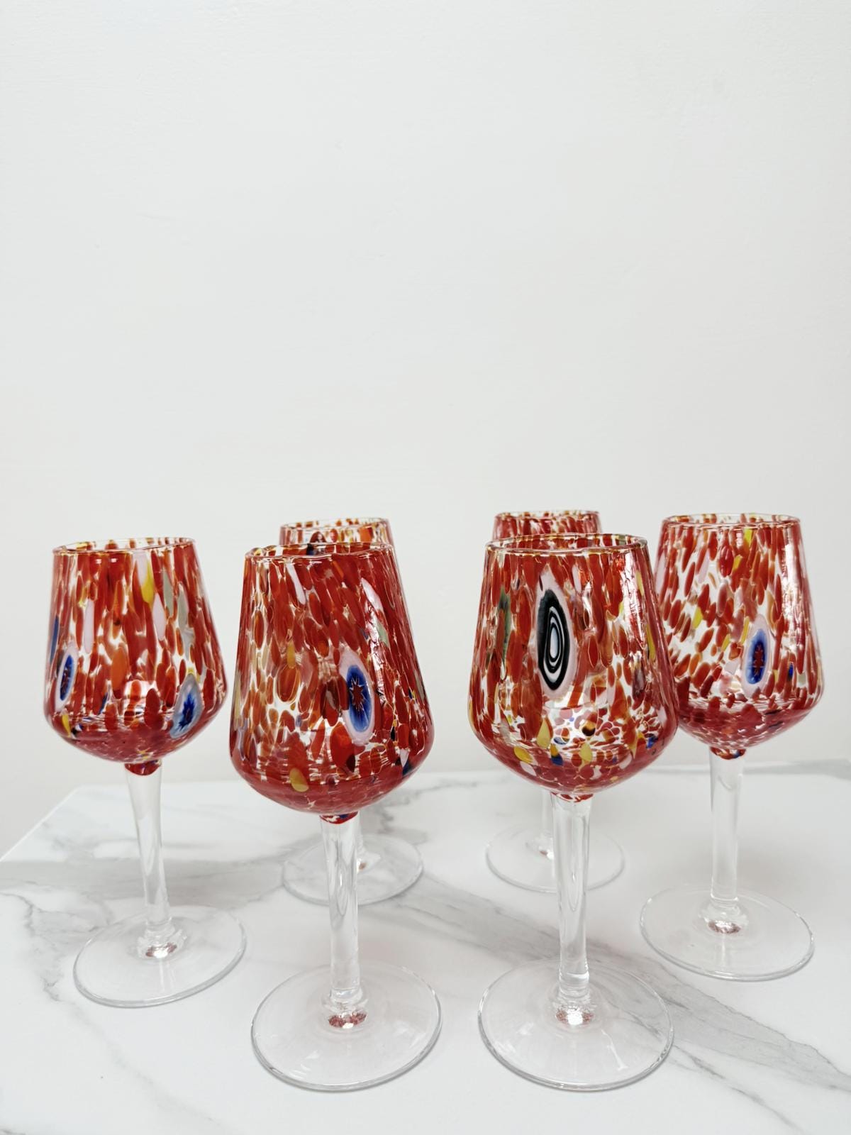 Murano Wine Glass | Certified Murano Glass | Made in Italy | Handmade Wine Goblet | Collection B8