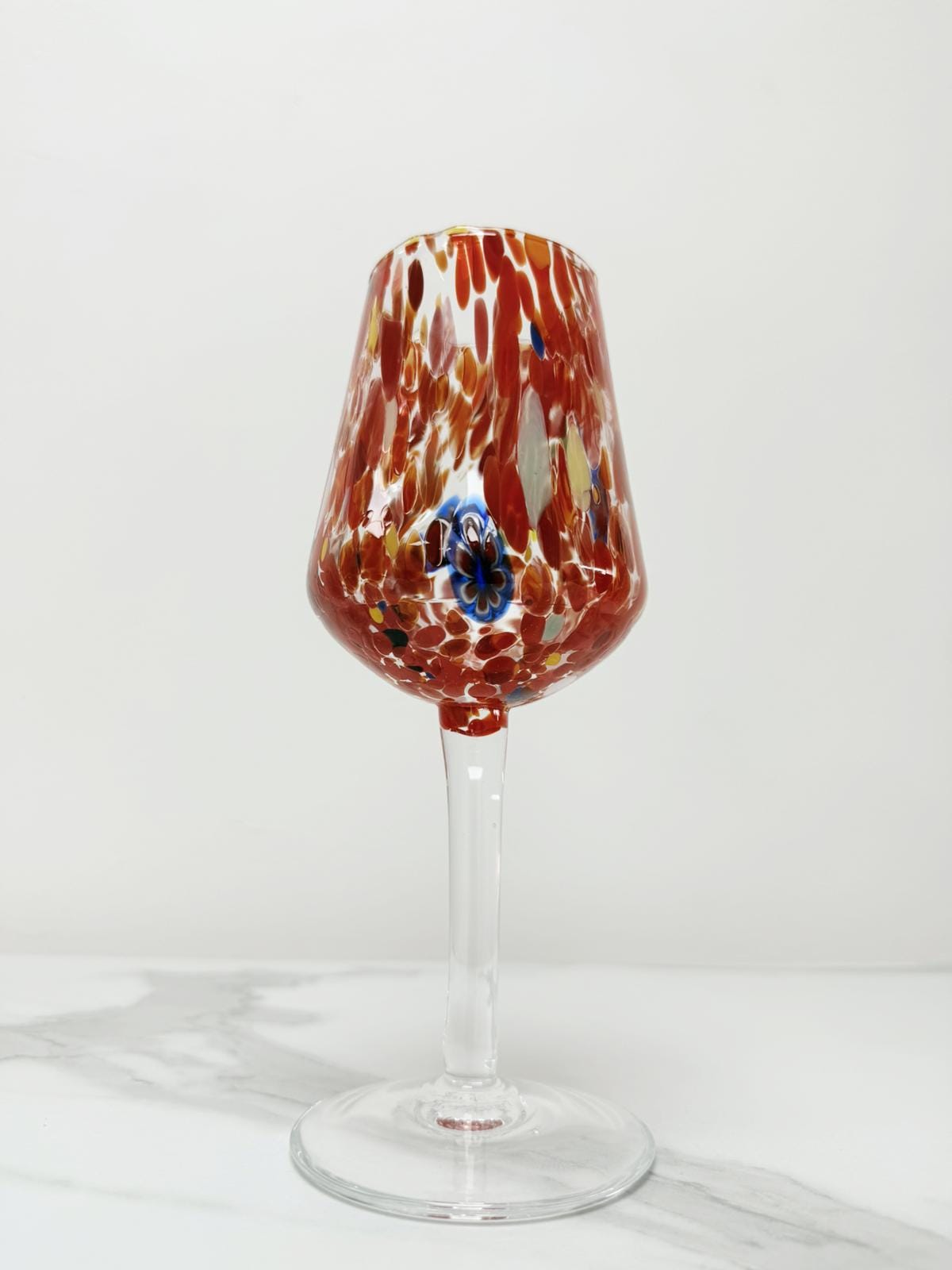 Murano Wine Glass | Certified Murano Glass | Made in Italy | Handmade Wine Goblet | Collection B8