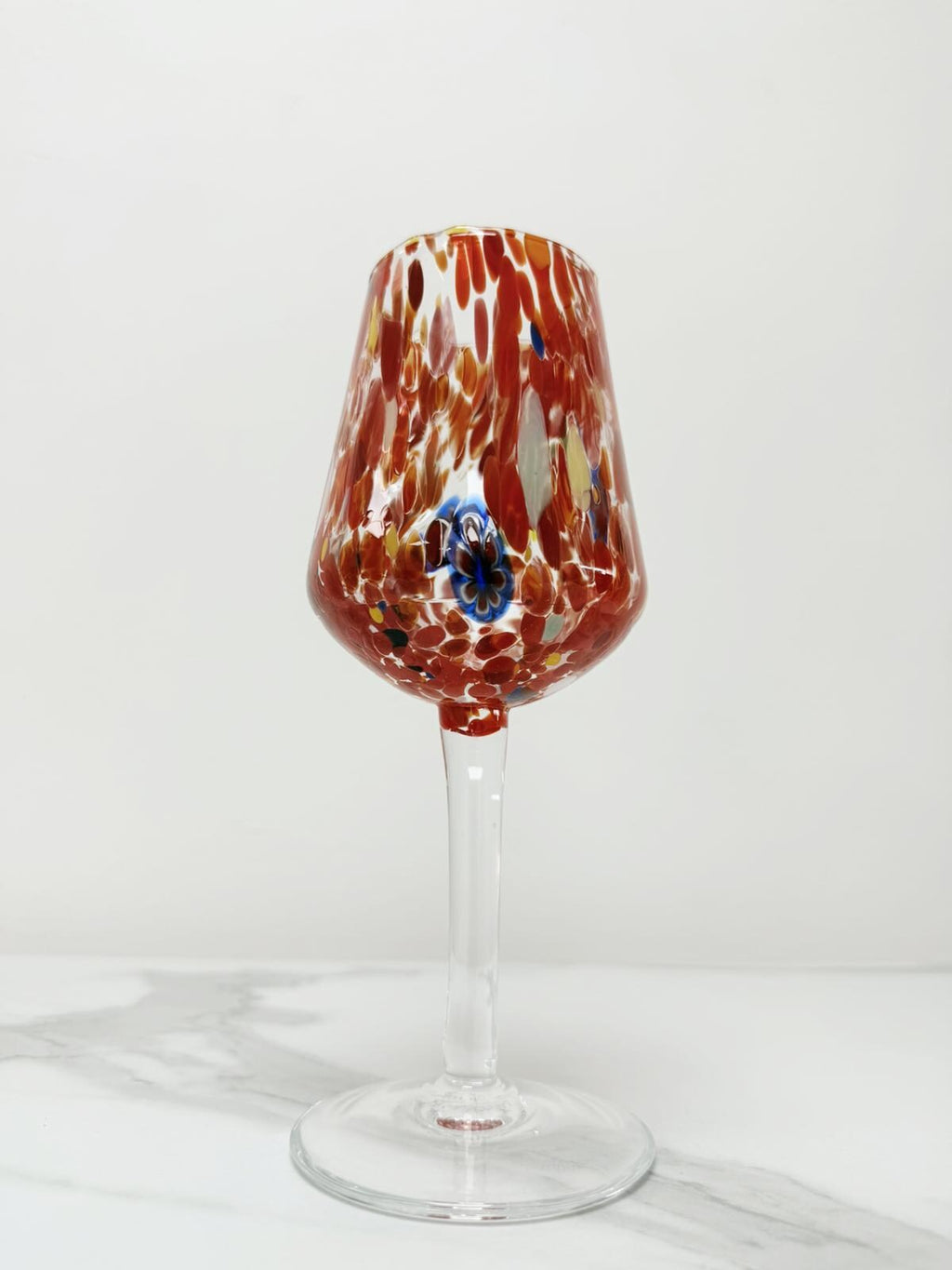 Murano Wine Glass | Certified Murano Glass | Made in Italy | Handmade Wine Goblet | Collection B8