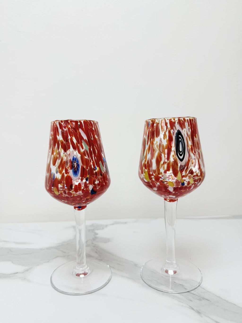 Murano Wine Glass | Certified Murano Glass | Made in Italy | Handmade Wine Goblet | Collection B8