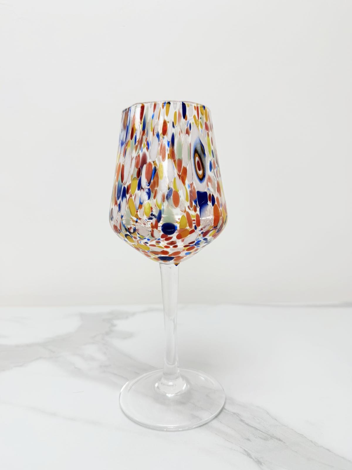Murano Wine Glass | Certified Murano Glass | Made in Italy | Handmade Wine Goblet | Collection B8